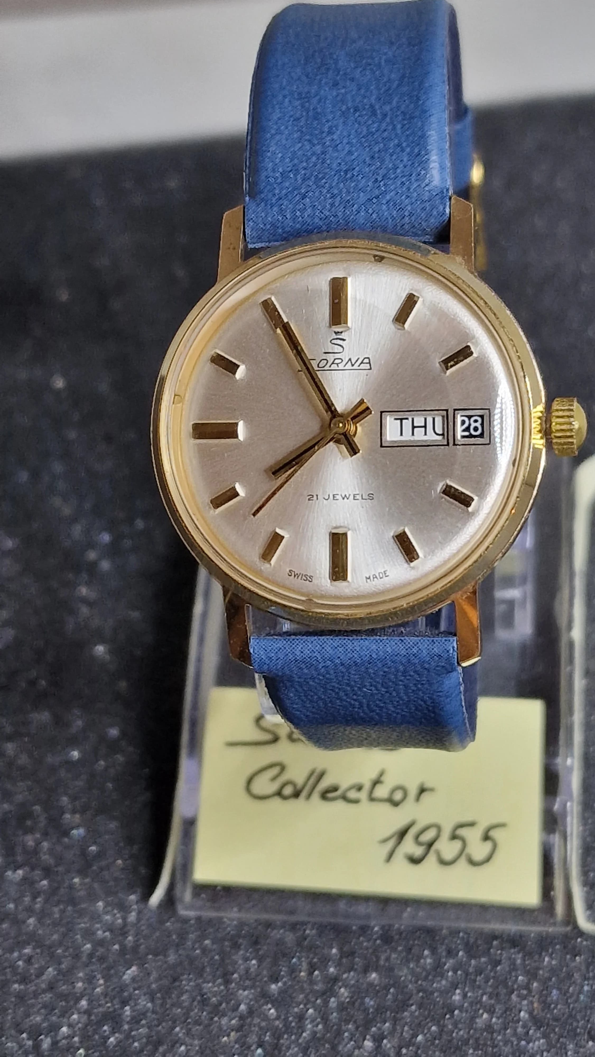 🕰️ Unworn Vintage Digital Watch "SORNA" – 17 Jewels, Hand-Wound, Swiss Made, 60s
