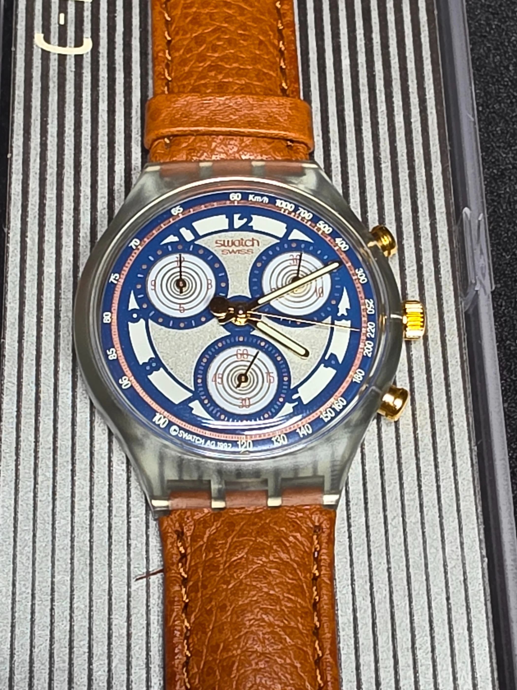 Swatch Chrono Honey Tree SCN107 – 1993 – NOS – Silver Dial