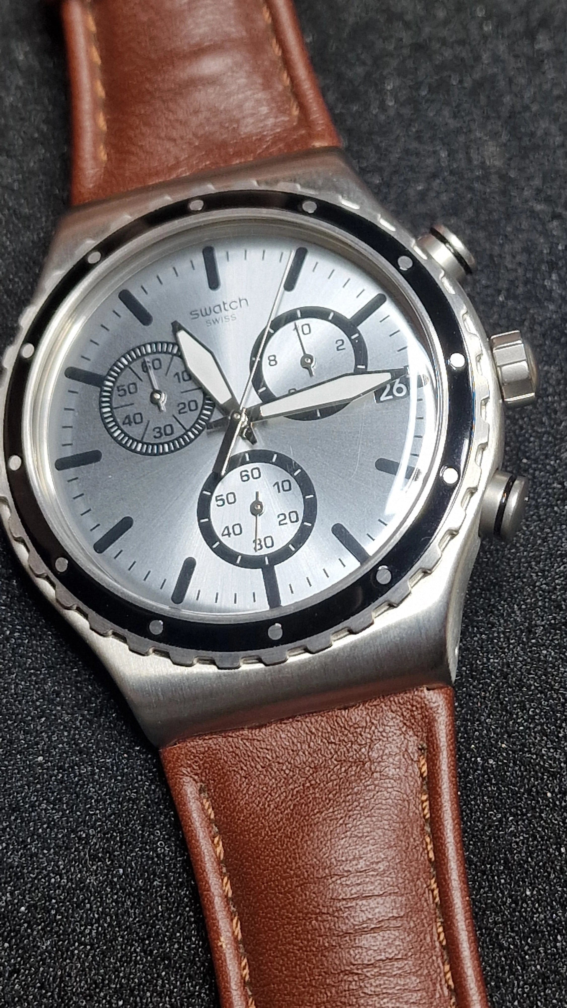 Swatch Irony Chrono YVS437 “Grandino” ⏱🇨🇭 (Stainless Steel + Date) AG2016