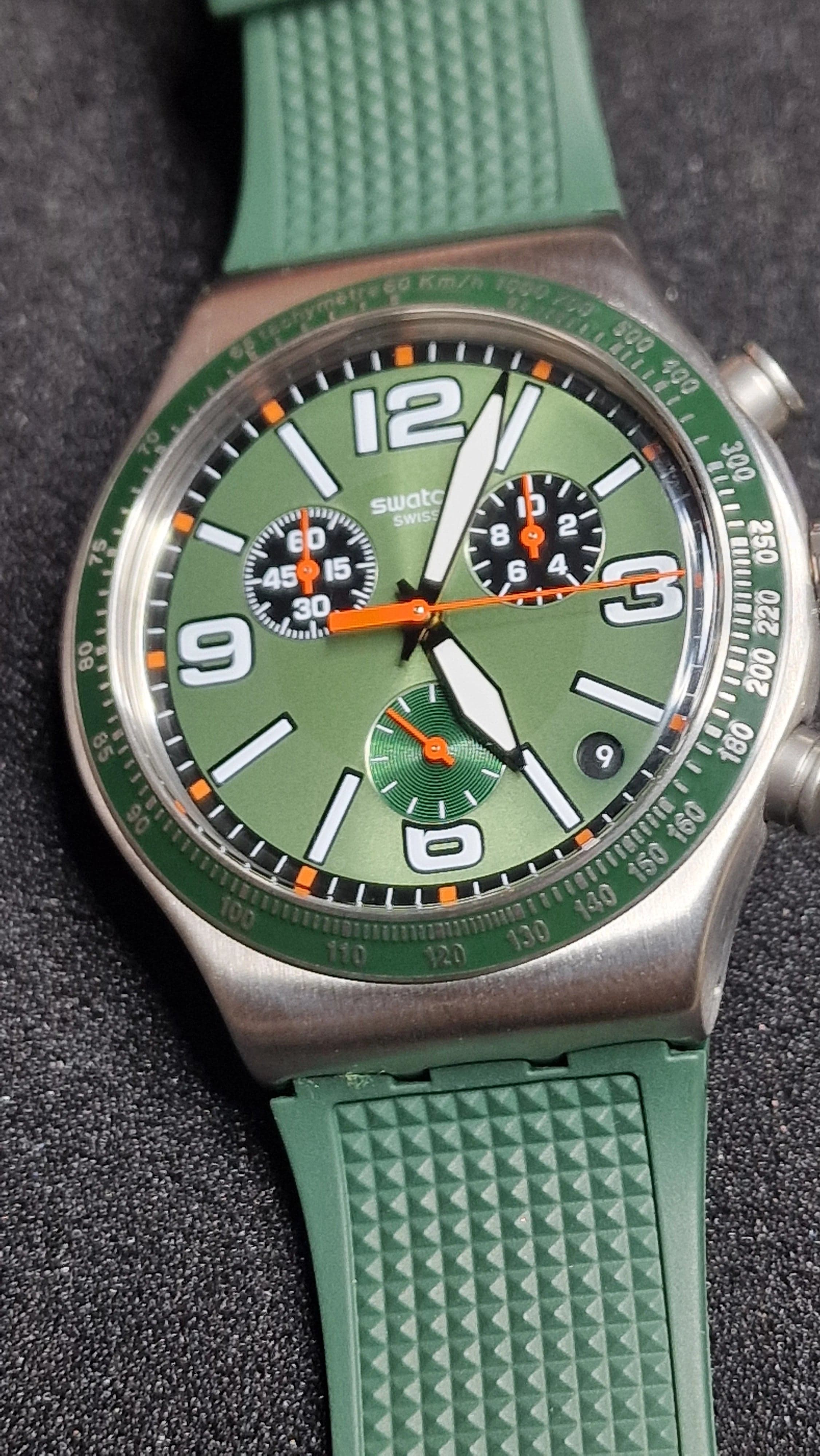 Swatch Chrono Flex SCG102 “Inspyral” (1994) – Rare with Original Fluorescent Strap!