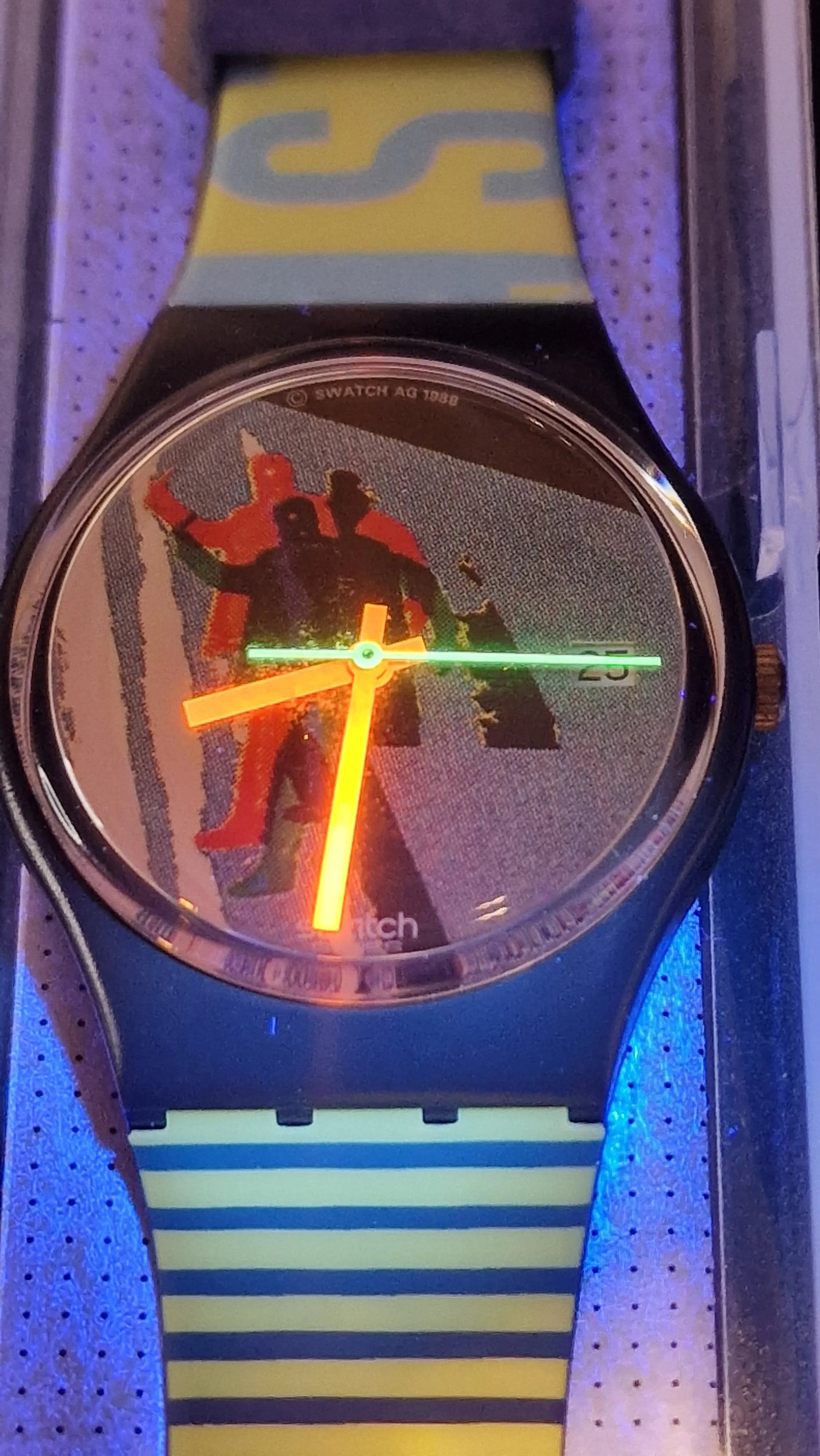 Swatch LB119 – “Taxi Stop” (1989) – Vintage Original
