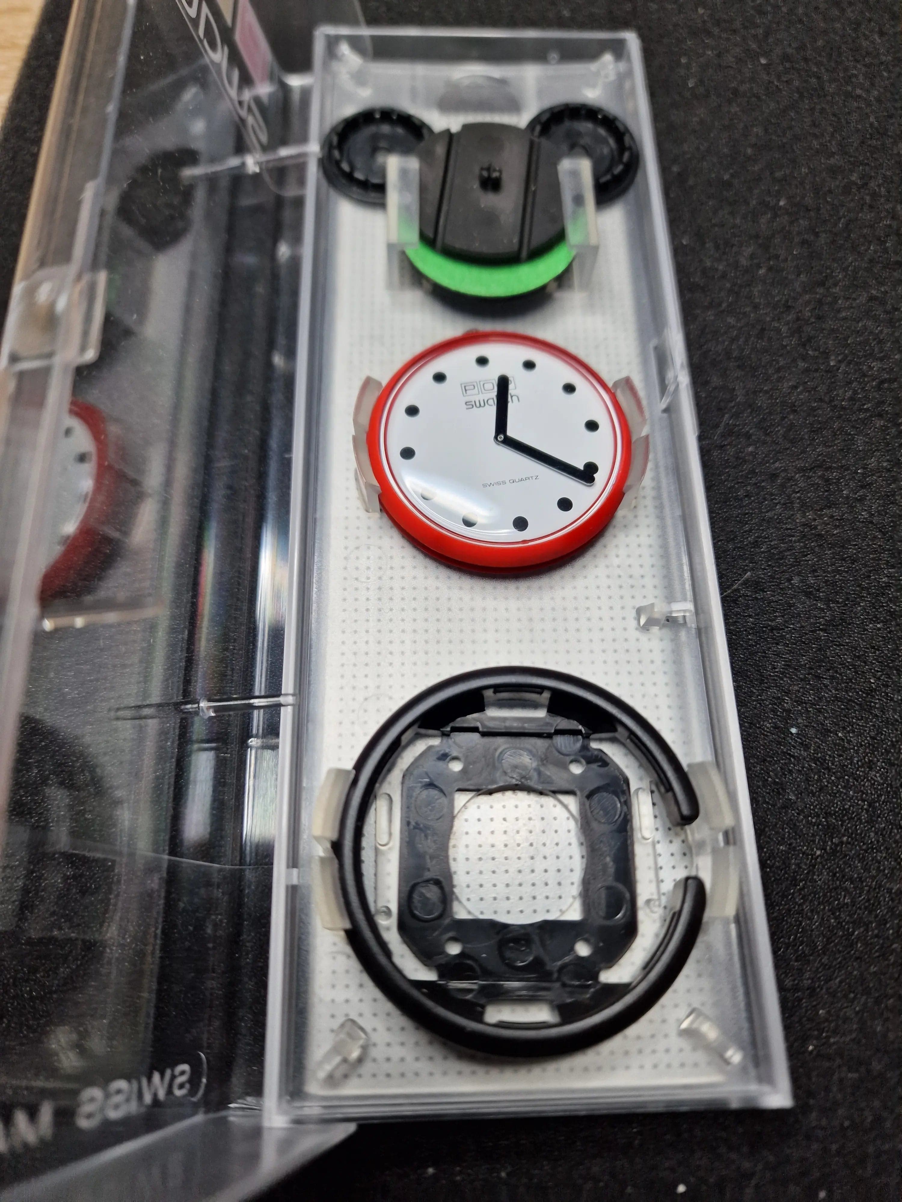 Swatch POP PWBR001 "Fire Signal" (1987) – Spare Set – Unworn