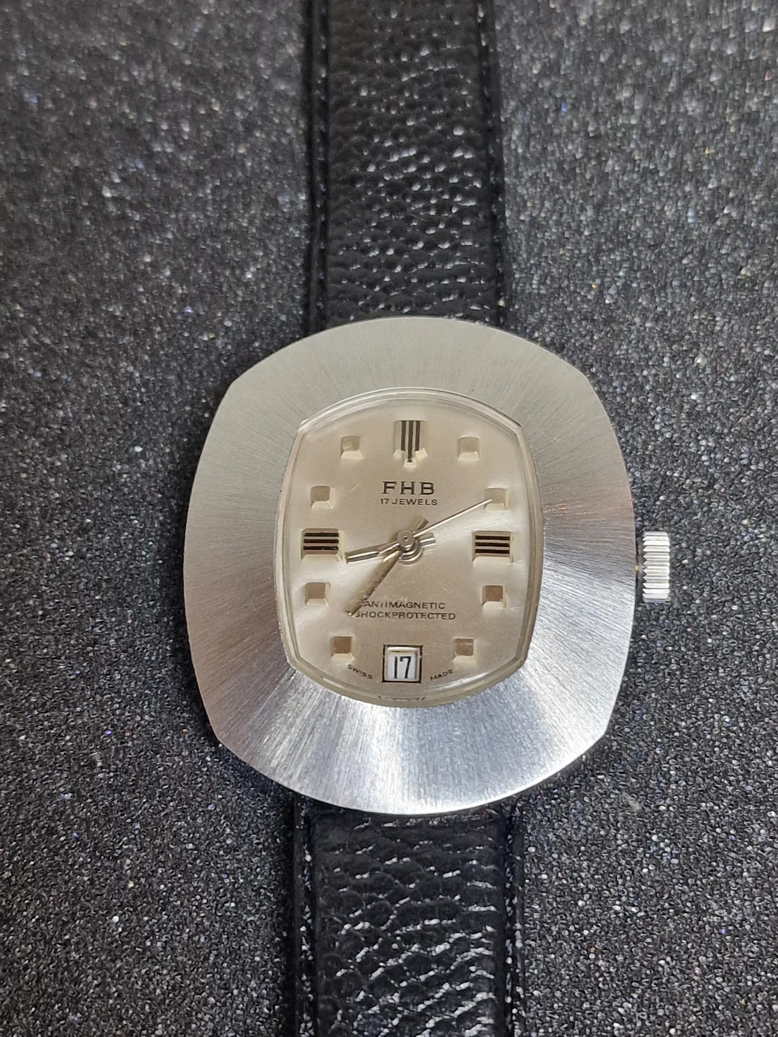 🕰️ Unworn Vintage Men’s Watch "F.H.B" – Swiss Made, Hand-Wound, 1960s/70s, Steel Case (Copy)