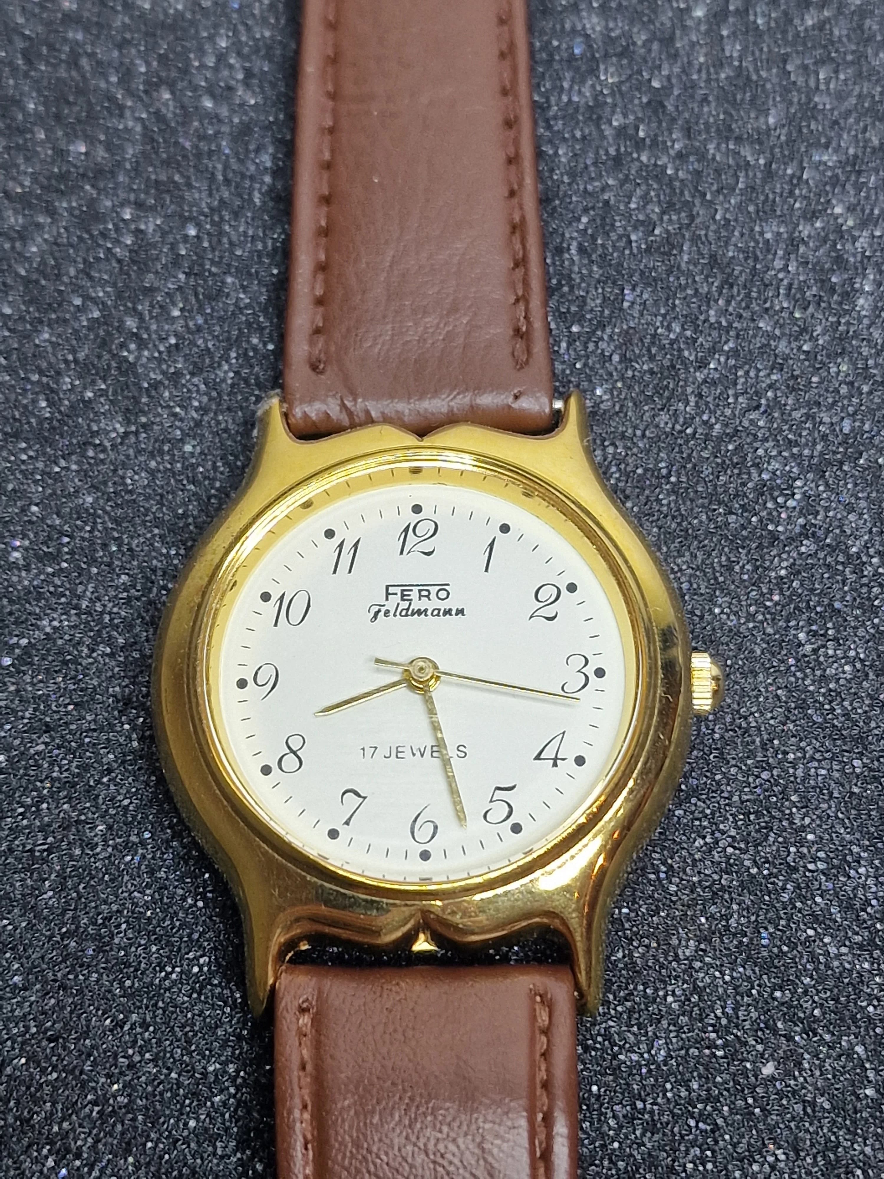 🕰️ Unworn Vintage Watch "Fero-Feldmann" – Swiss Made, Hand-Wound, 60s/70s, Blue Strap