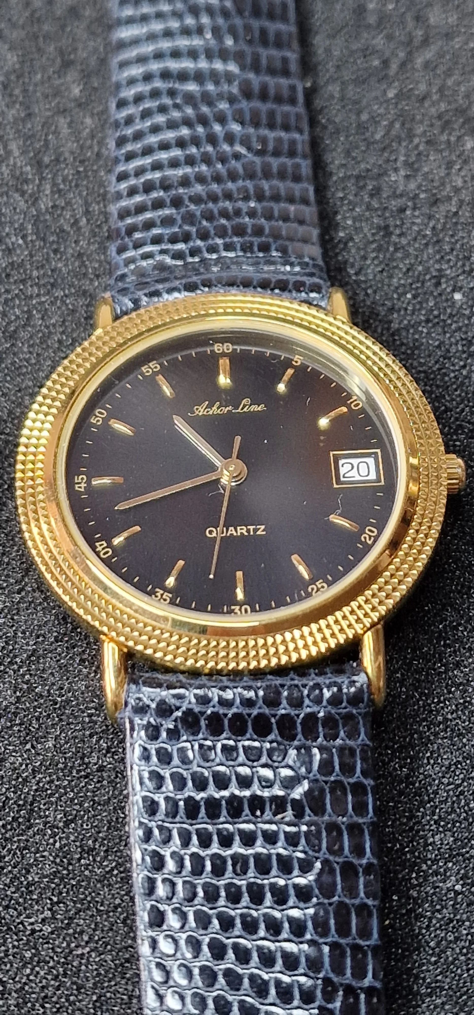 ⚓ Vintage 80s/90s Quartz Watch "ANCHOR LINE" – 7 Jewels, 31mm, New Battery, Unworn