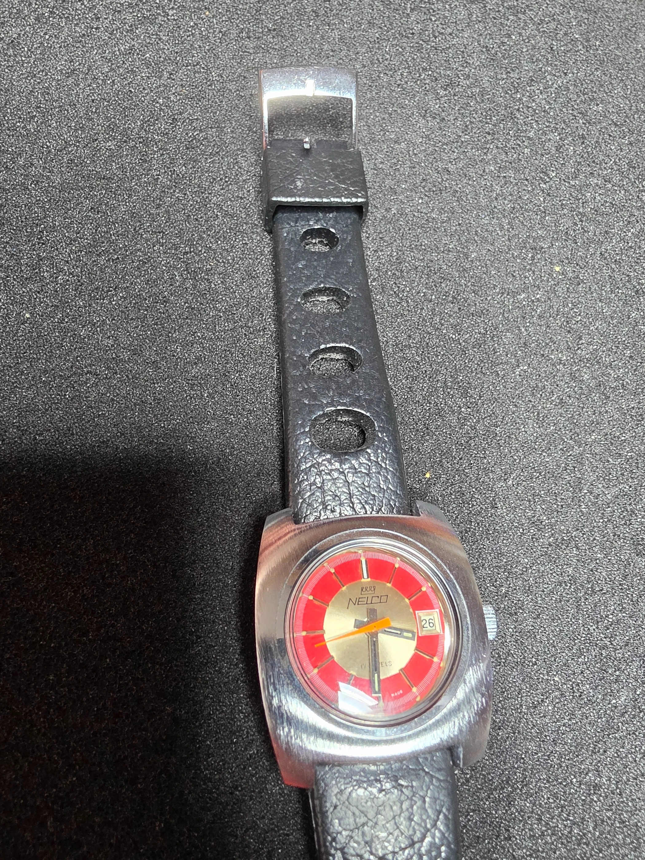 Nelco – NOS – Hand-Wound – Red Dial 6