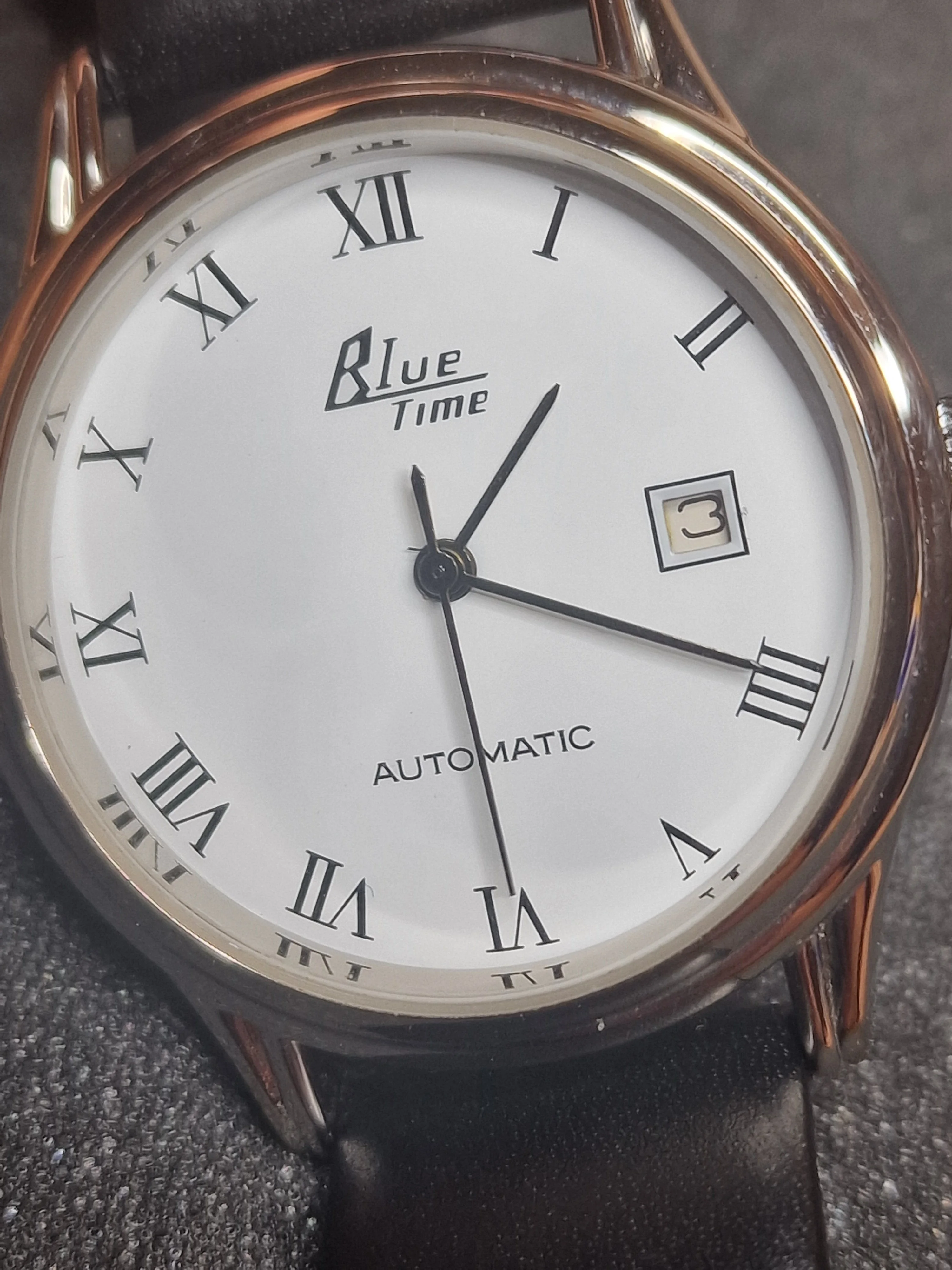 New, Unworn Automatic Blue Time Watch in Bauhaus Style 37mm 5
