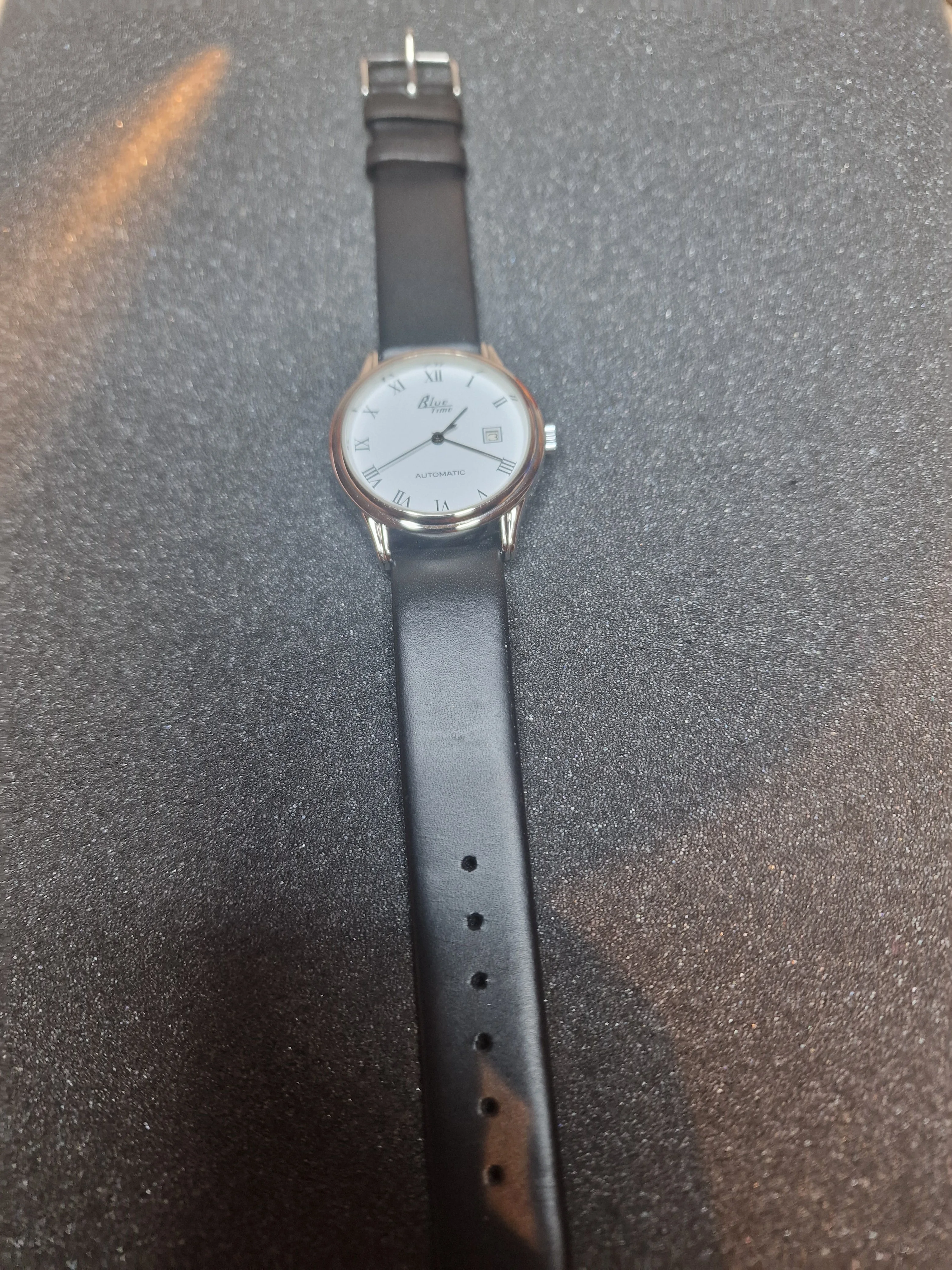 New, Unworn Automatic Blue Time Watch in Bauhaus Style 37mm 6