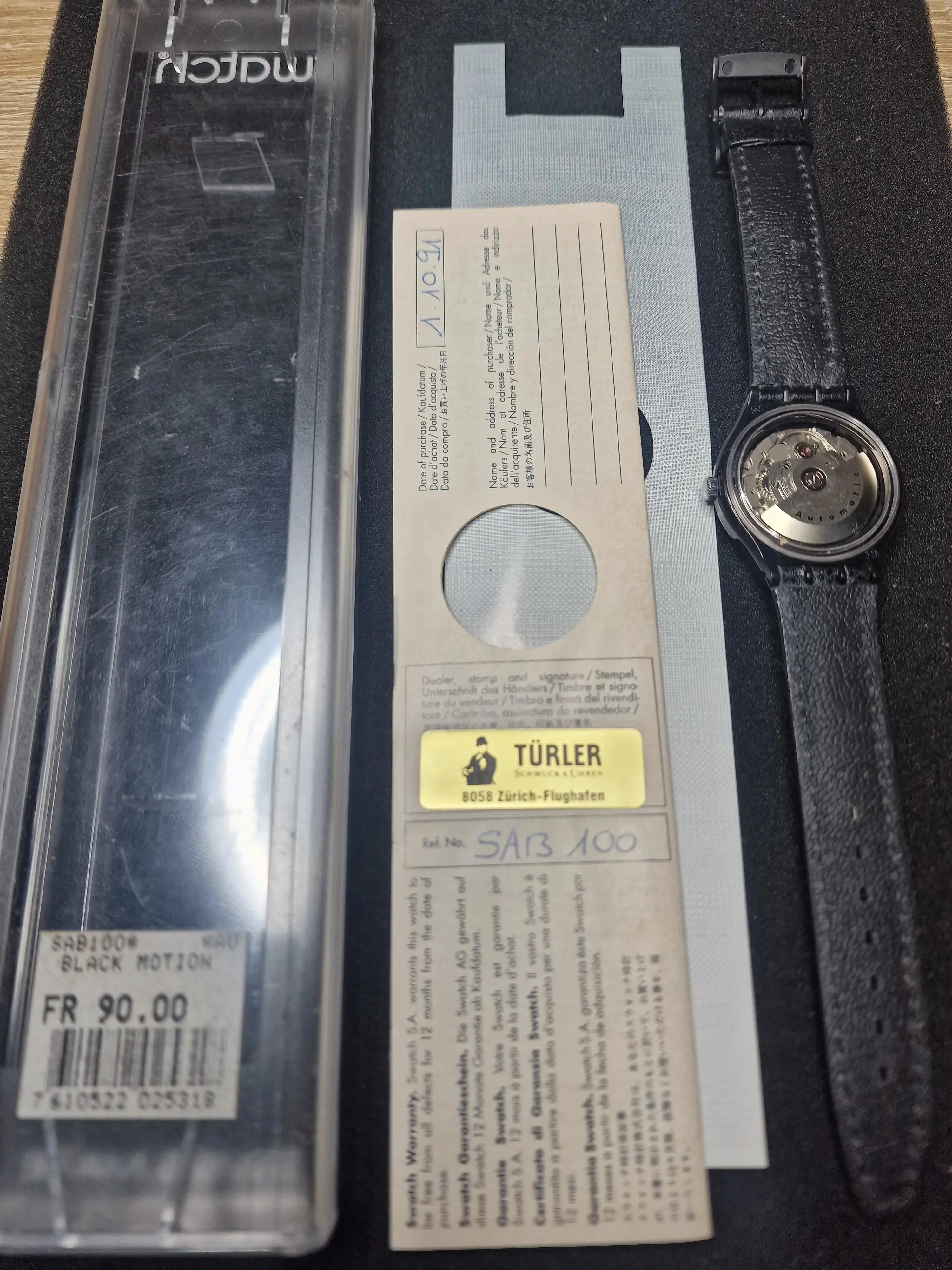 Swatch Automatic SAB100 "Black Motion" (1991) – Rare Early Automatic 3