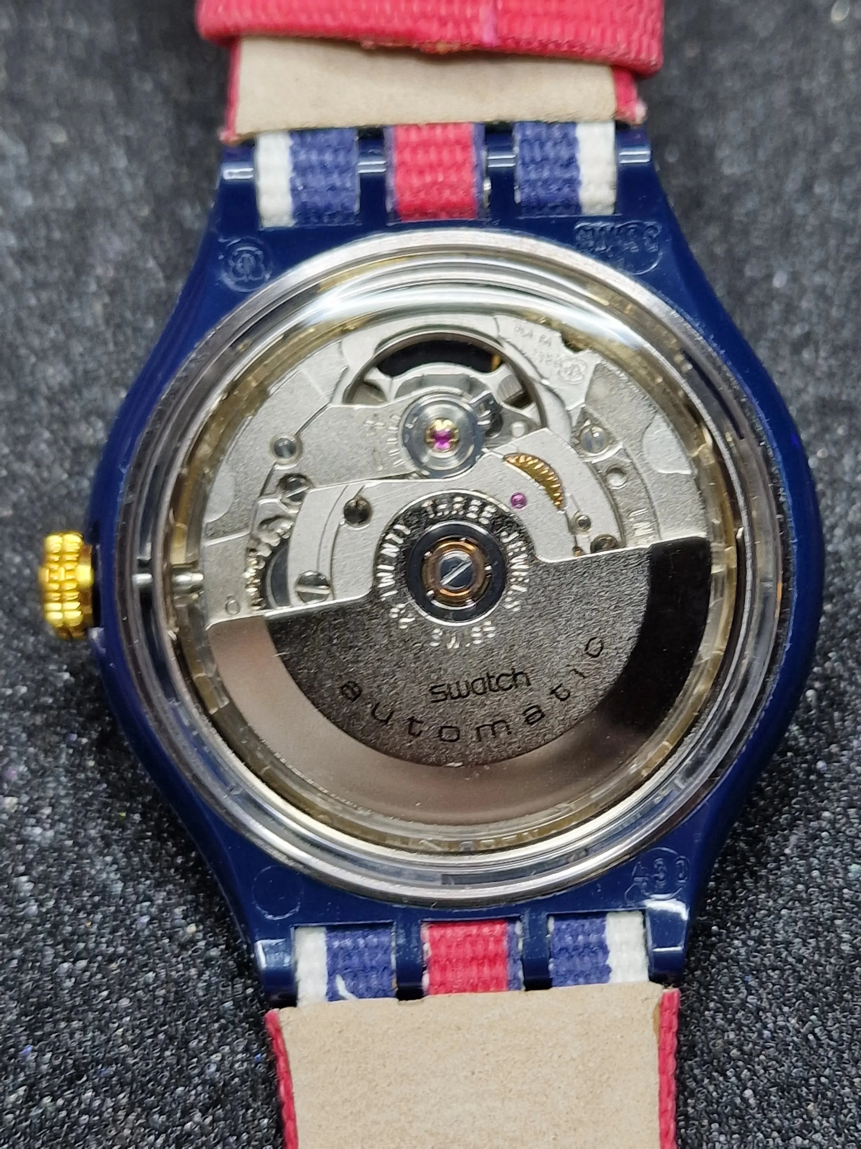 Swatch Automatic SAN105 "Time & Stripes" – 1994 🇺🇸⏱ 7
