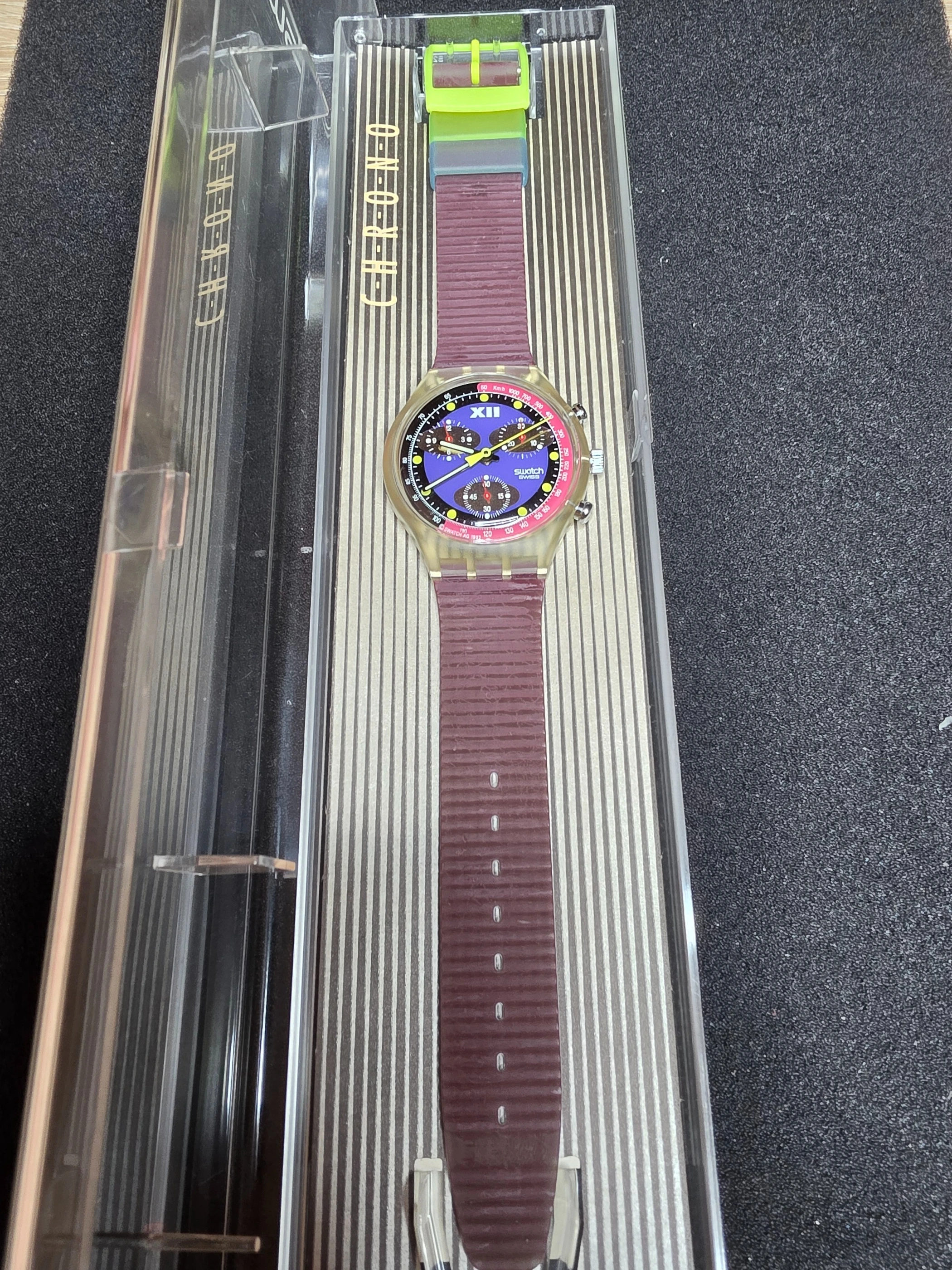 Swatch Chrono Blue Chip SCK101 – 1993 – NOS – Blue Dial – view 2