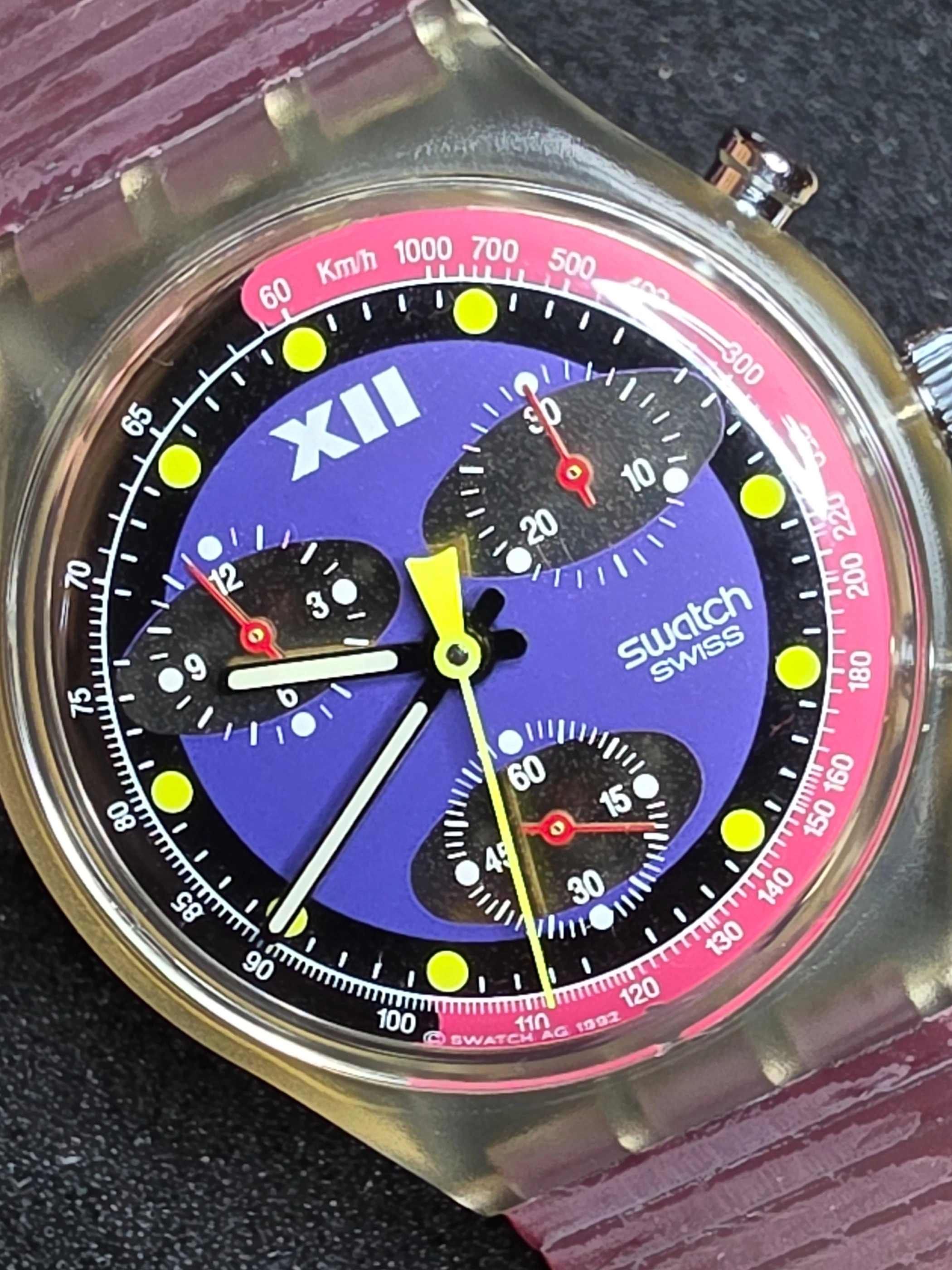 Swatch Chrono Blue Chip SCK101 – 1993 – NOS – Blue Dial – view 4