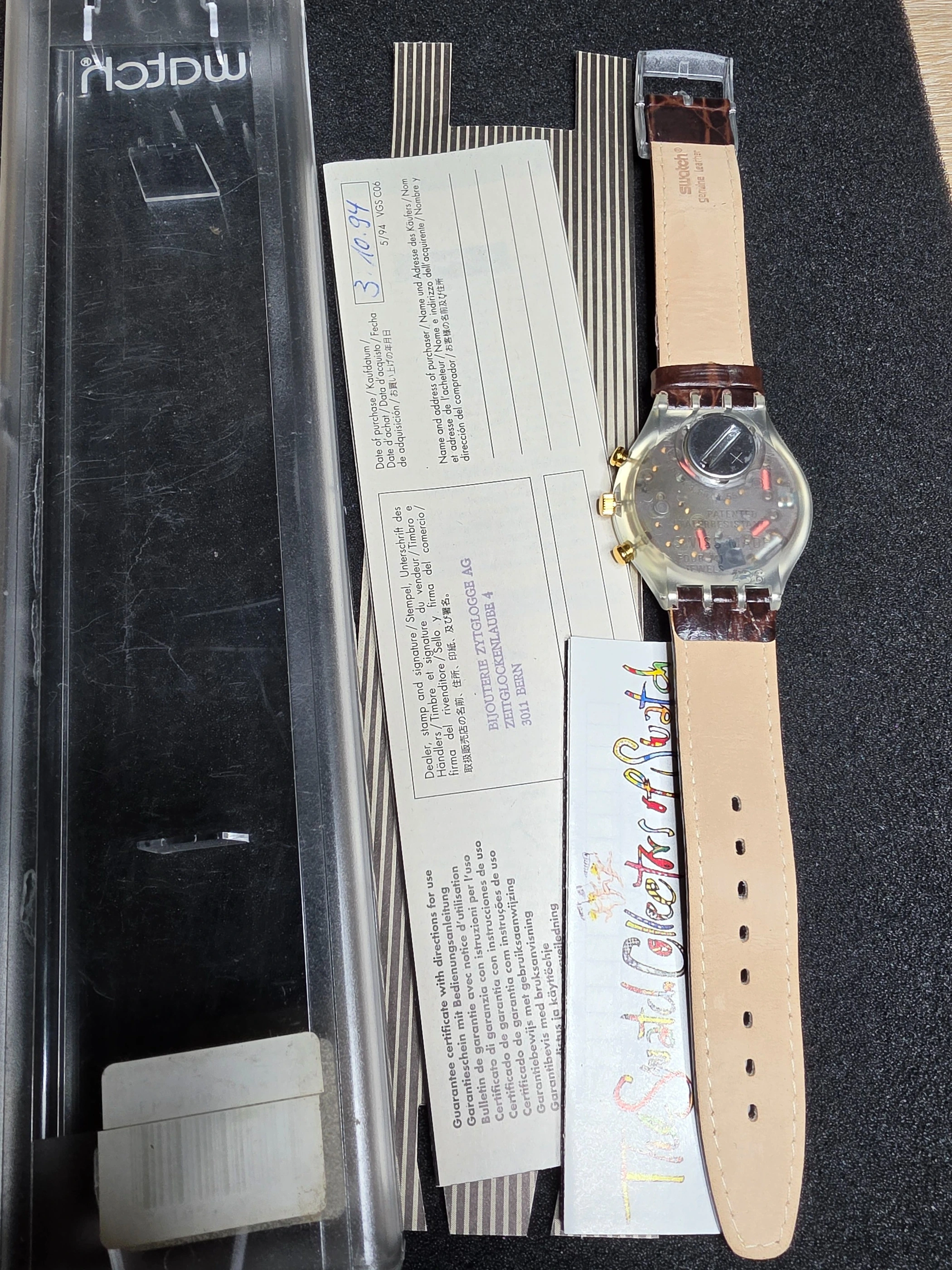Swatch Chrono Crocante SCK401 – 1994 – NOS – Beige Dial – view 3