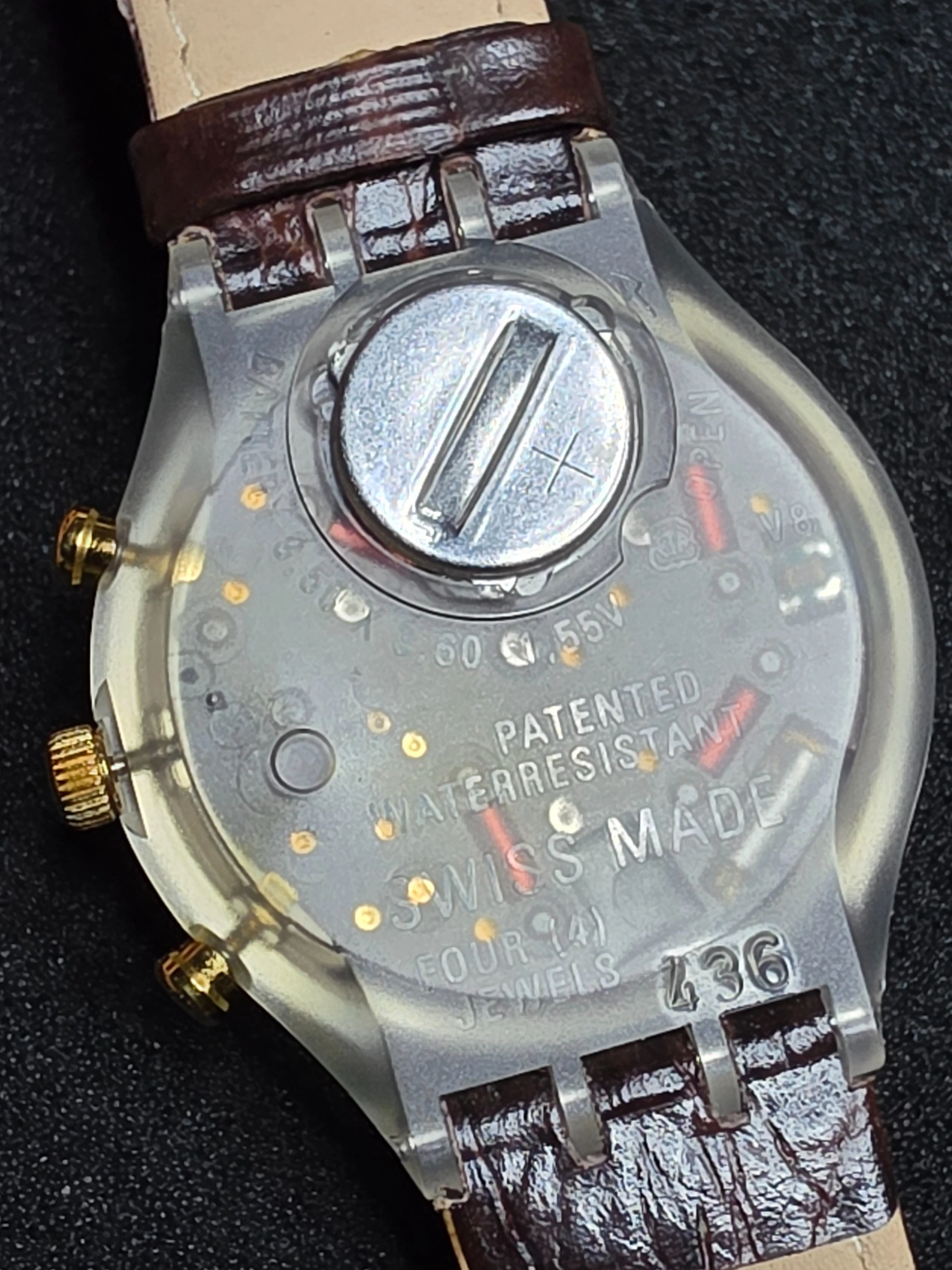 Swatch Chrono Crocante SCK401 – 1994 – NOS – Beige Dial – view 7