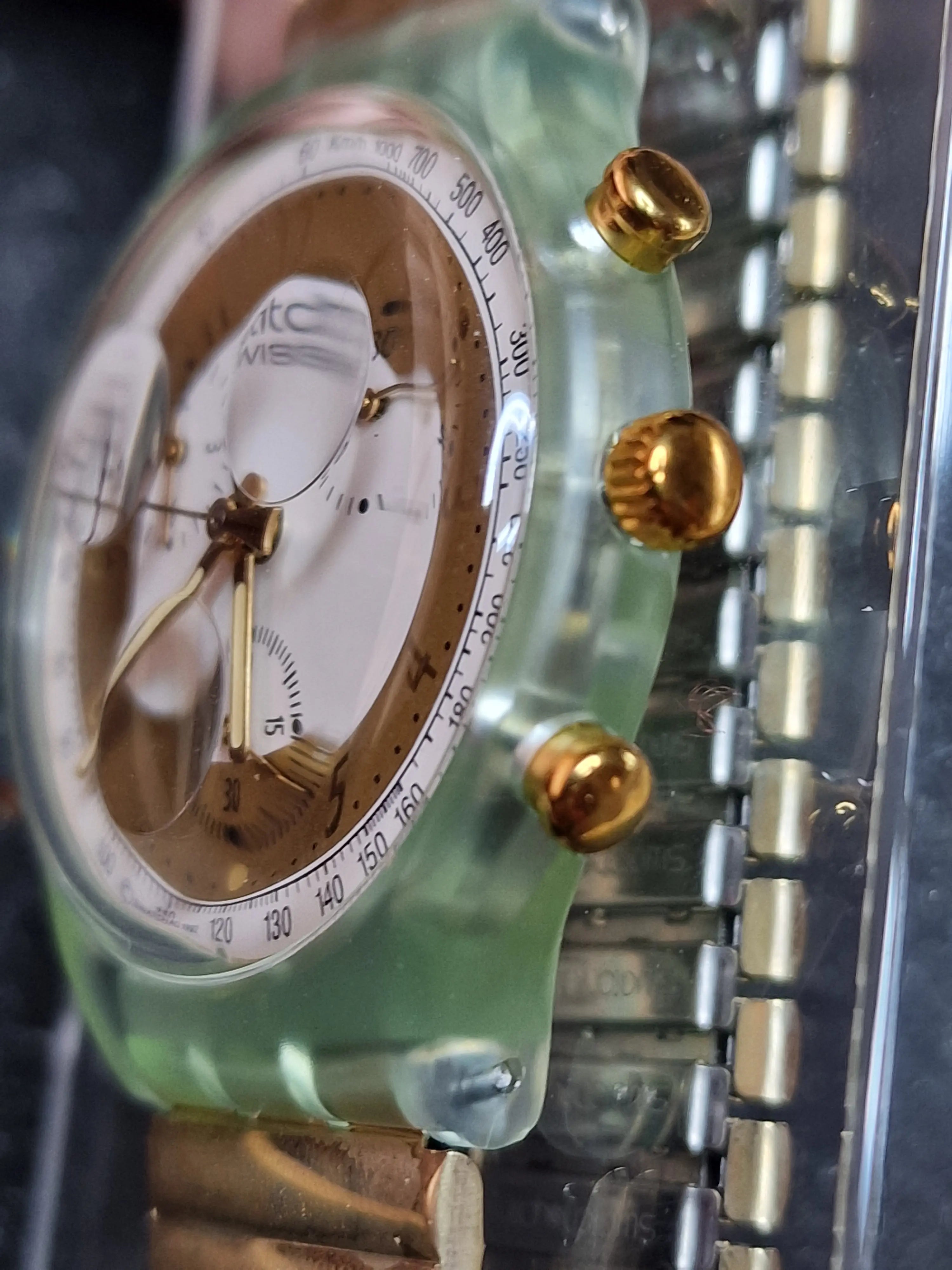 Swatch Chrono Flex SCG100 “Golden Globe” (1992) – Rare Vintage Chronograph 6