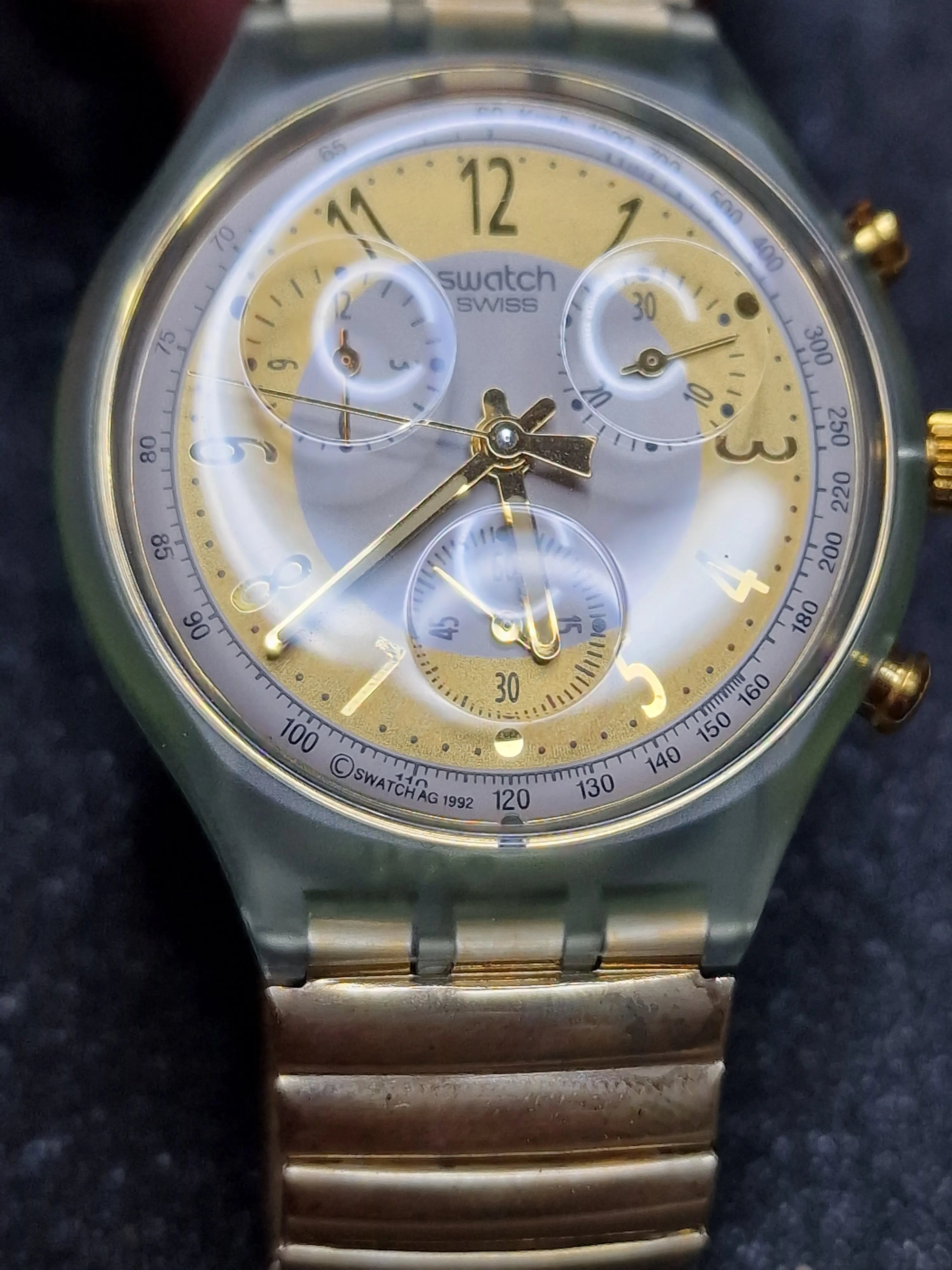 Swatch Chrono Flex SCG100 “Golden Globe” (1992) – Rare Vintage Chronograph 11