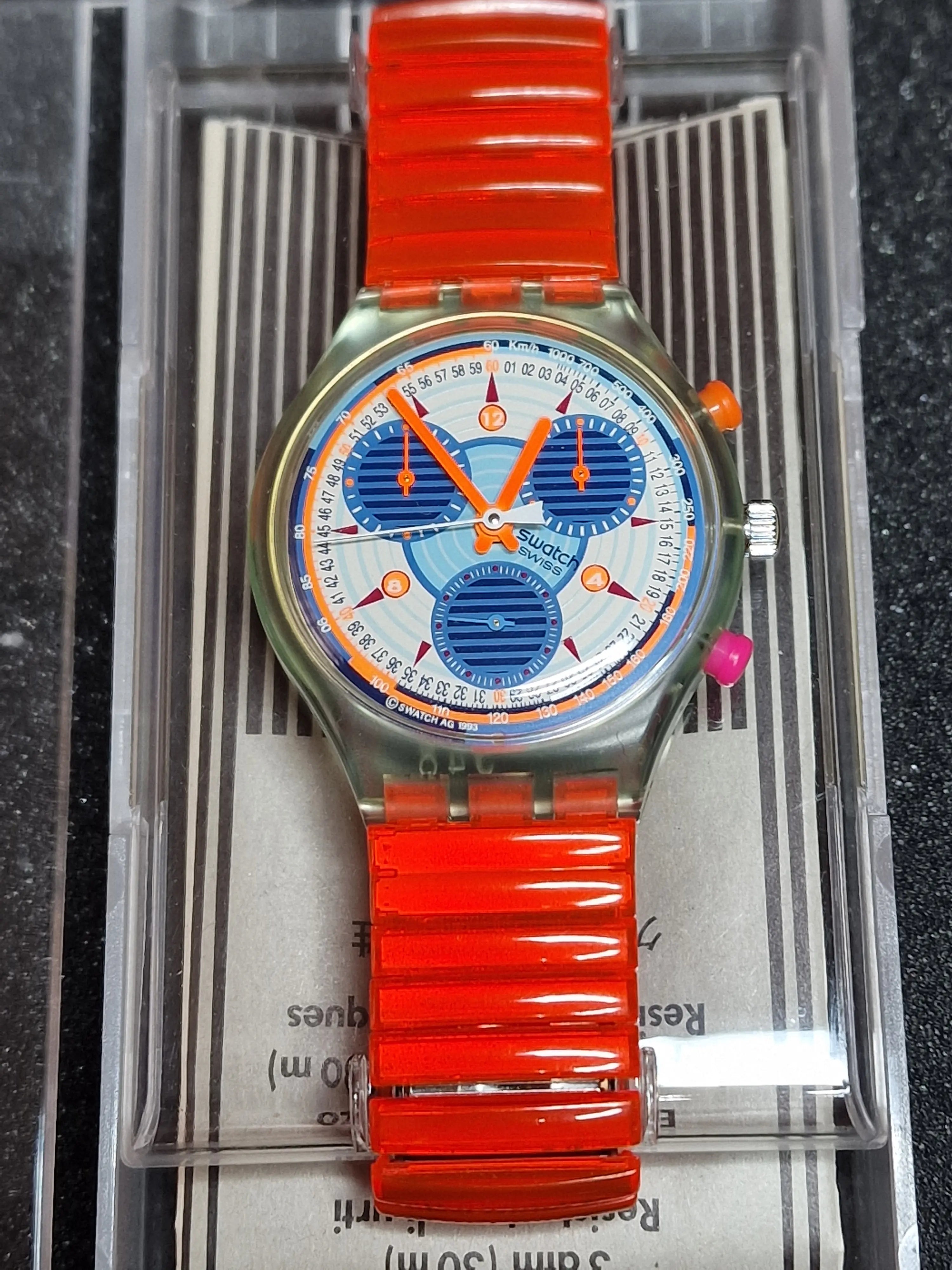 Swatch Chrono Flex SCG102 “Inspyral” (1994) – Rare with Original Fluorescent Strap! 2