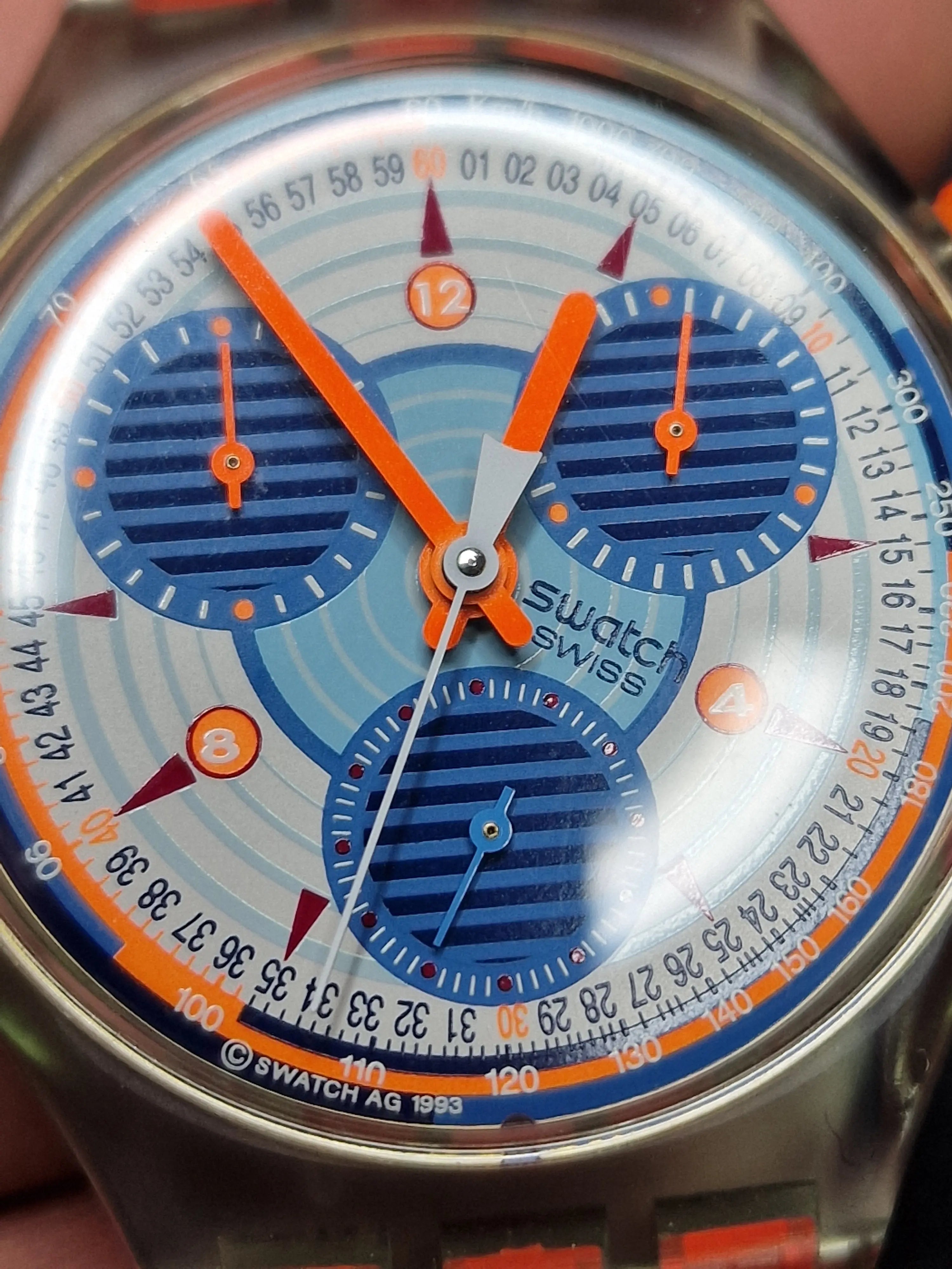 Swatch Chrono Flex SCG102 “Inspyral” (1994) – Rare with Original Fluorescent Strap! 6