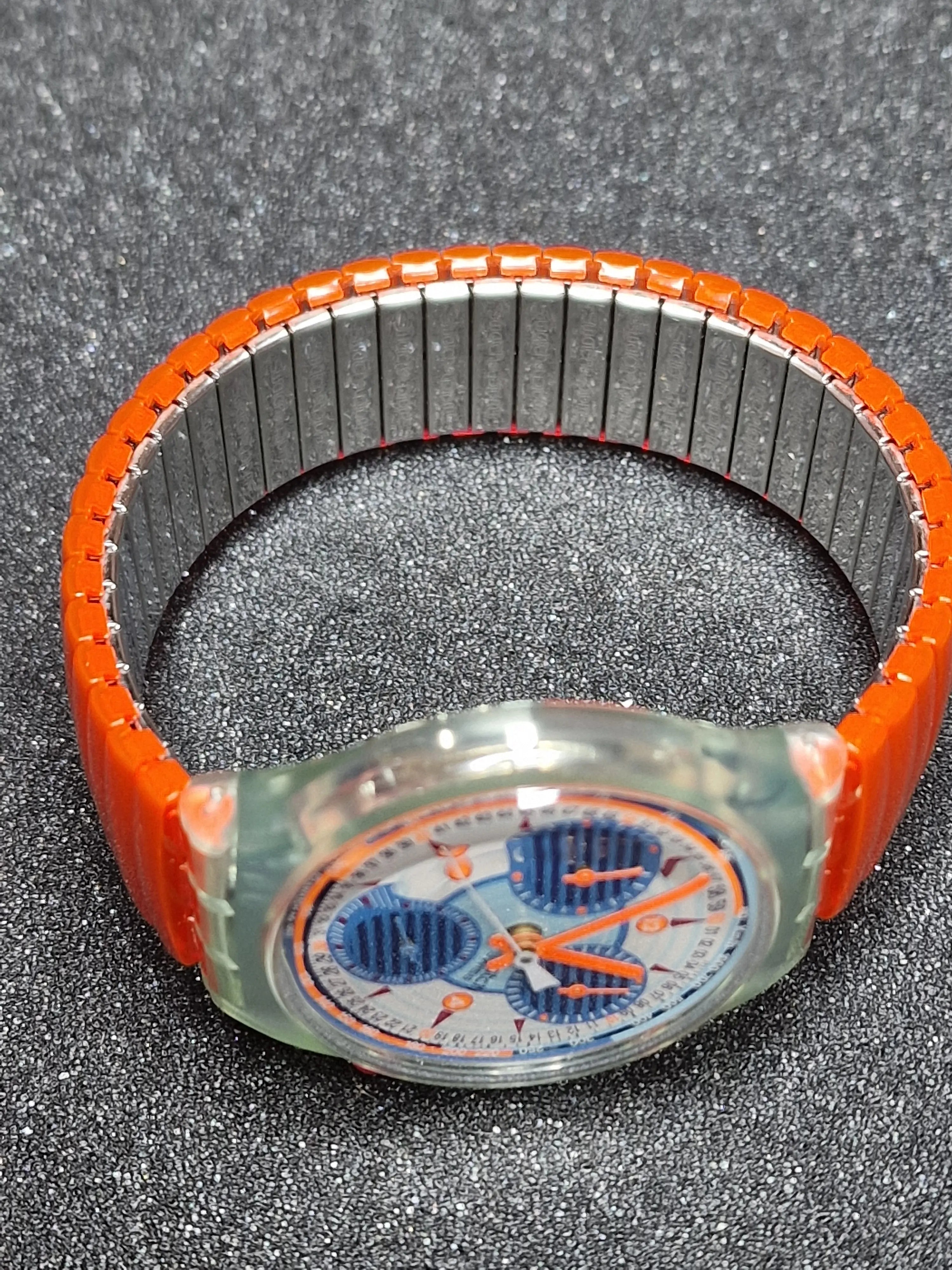 Swatch Chrono Flex SCG102 “Inspyral” (1994) – Rare with Original Fluorescent Strap! 7