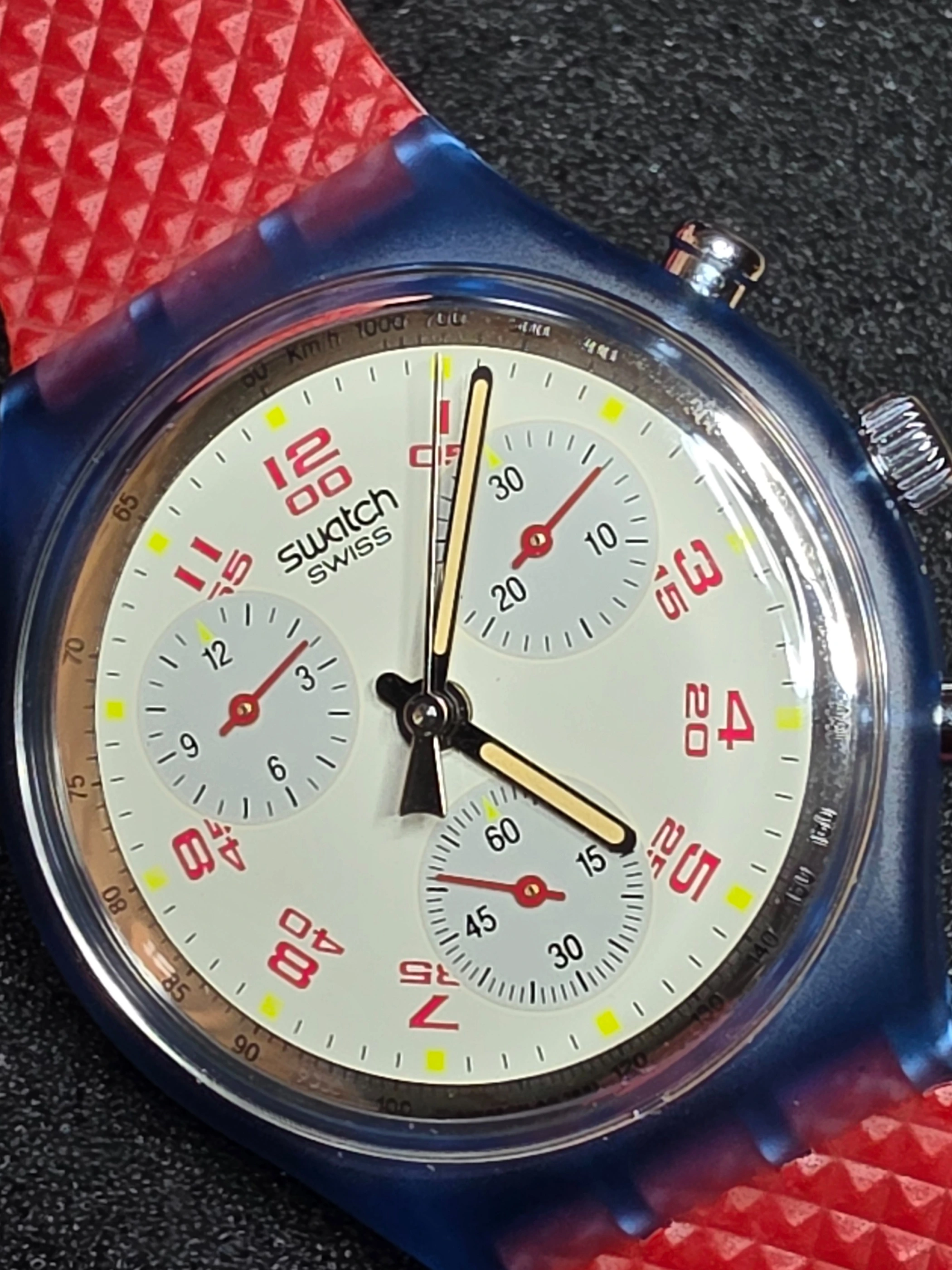 Swatch Chrono JFK SCN103 – 1992 – NOS – Red Strap – view 5