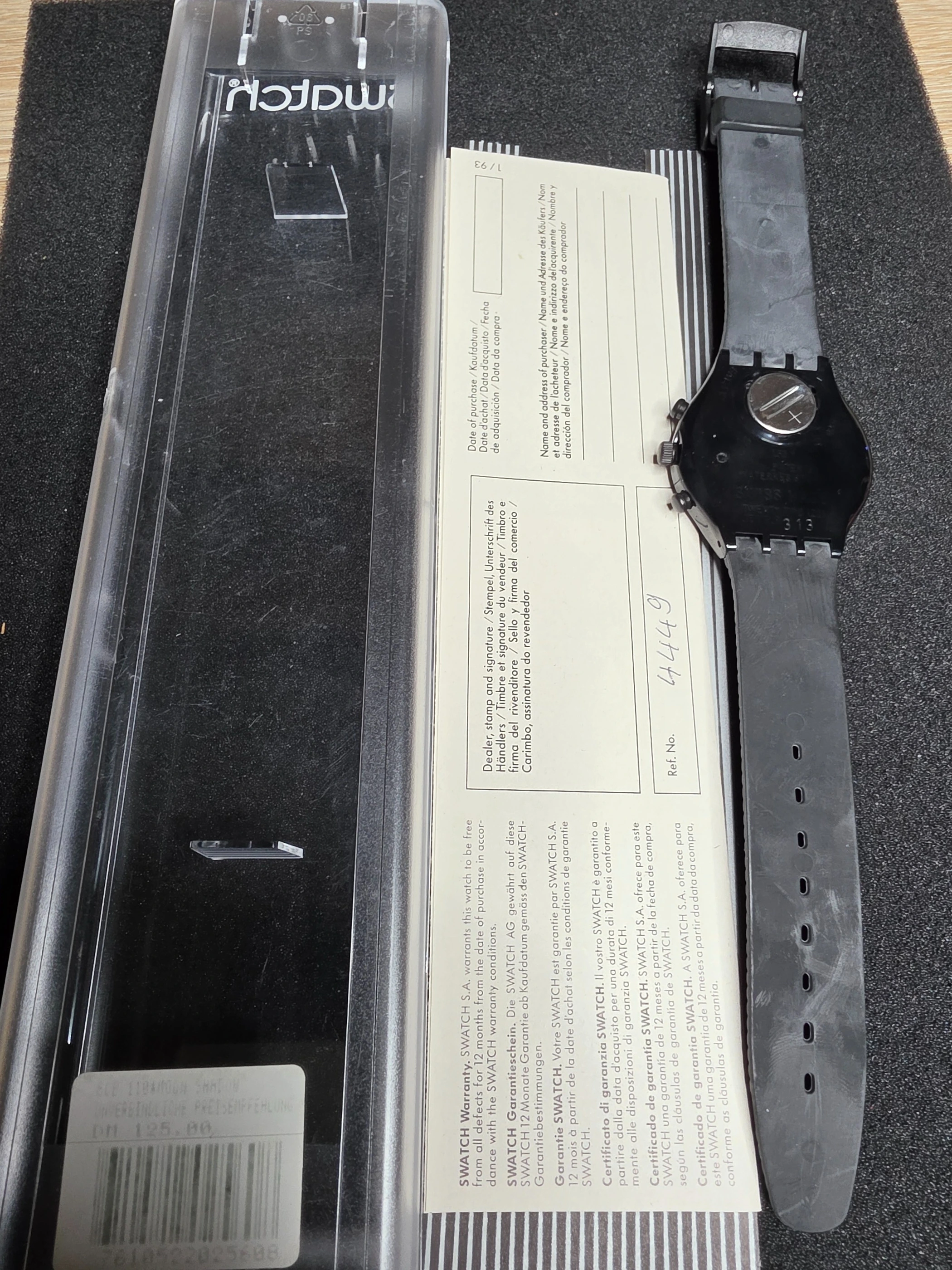 Swatch Chrono Moon Shadow SCB110 – 1993 – NOS – Black Dial – view 3