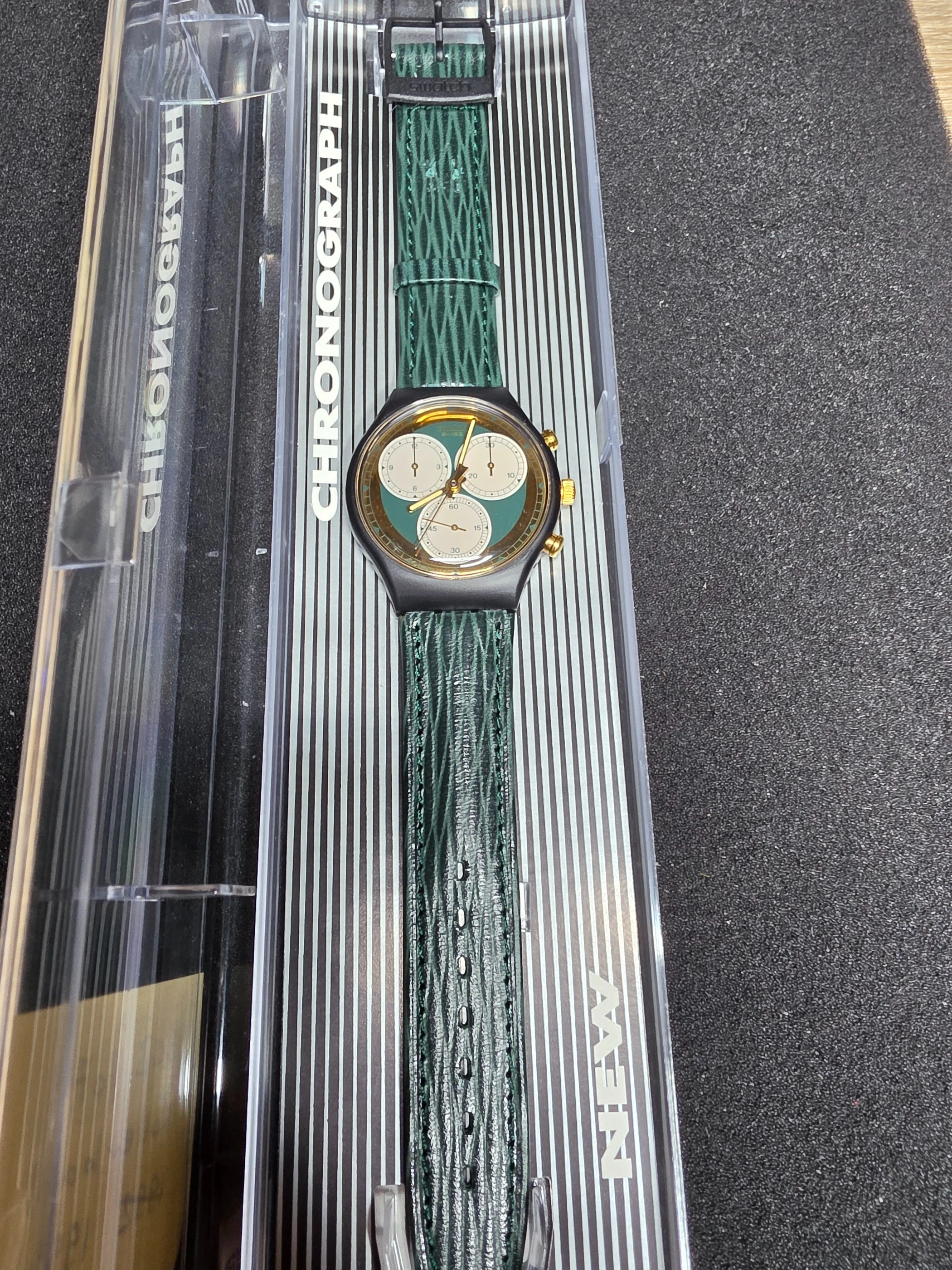 Swatch Chrono Rollerball SCB107 – 1991 – NOS – Green Dial – view 2