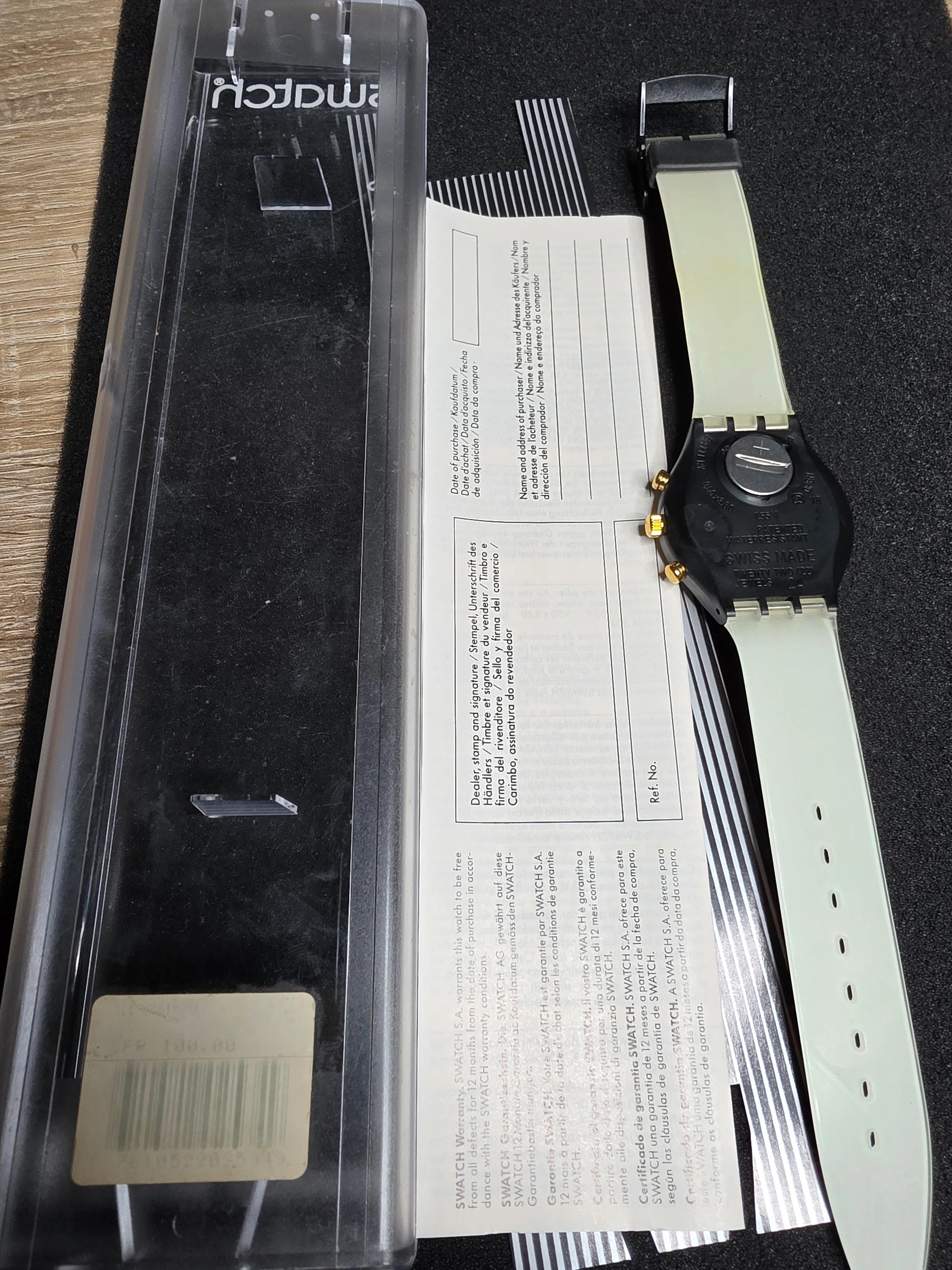 Swatch Chrono SCB108 – 1991 – NOS – Paisley Strap – view 3