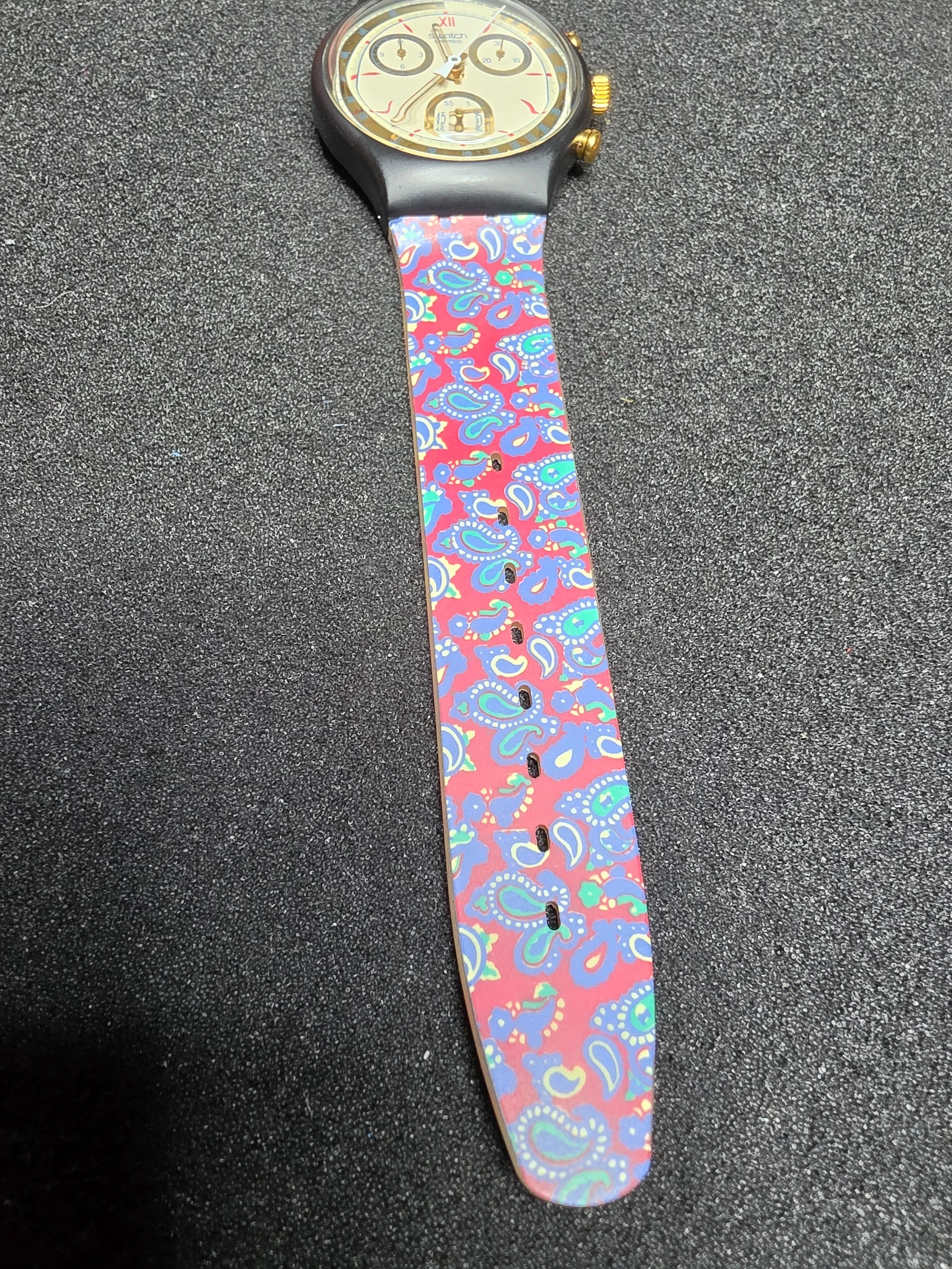Swatch Chrono SCB108 – 1991 – NOS – Paisley Strap – view 8