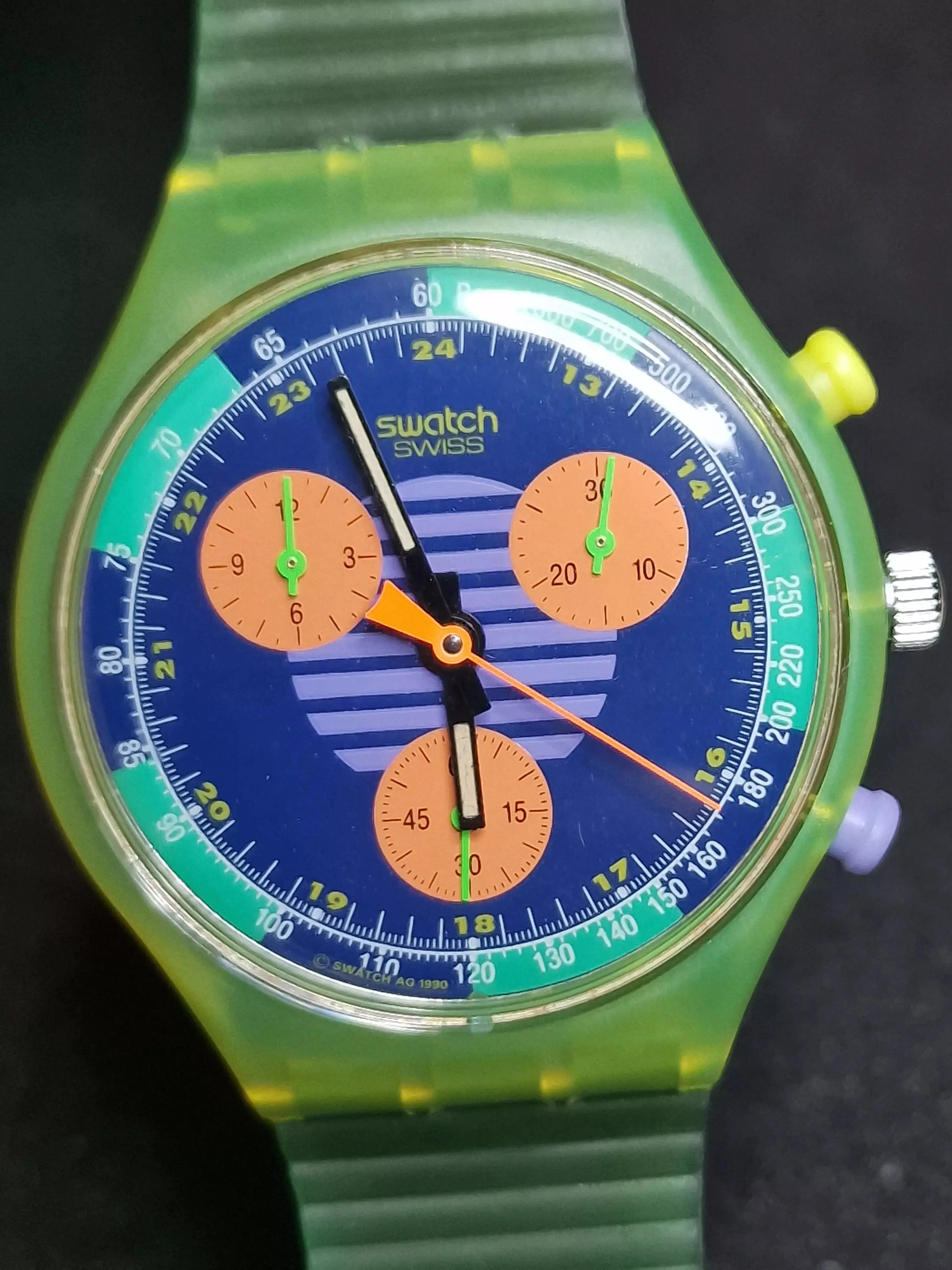 Swatch Chrono SCJ100 "Neo Wave" (1991) – Vintage Chronograph Icon ⏱ 12
