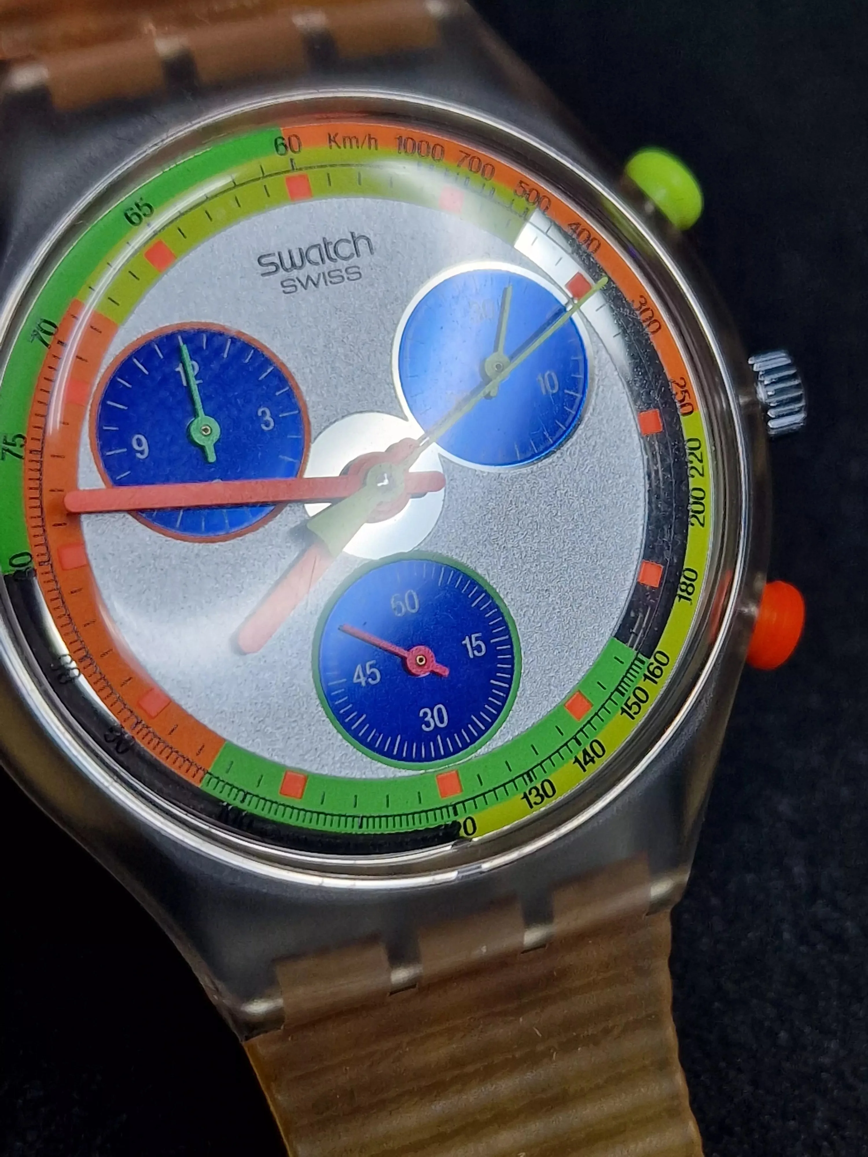 Swatch Chrono SCK104 "Jelly Stag" (1992) – Rare Neon Chronograph 10