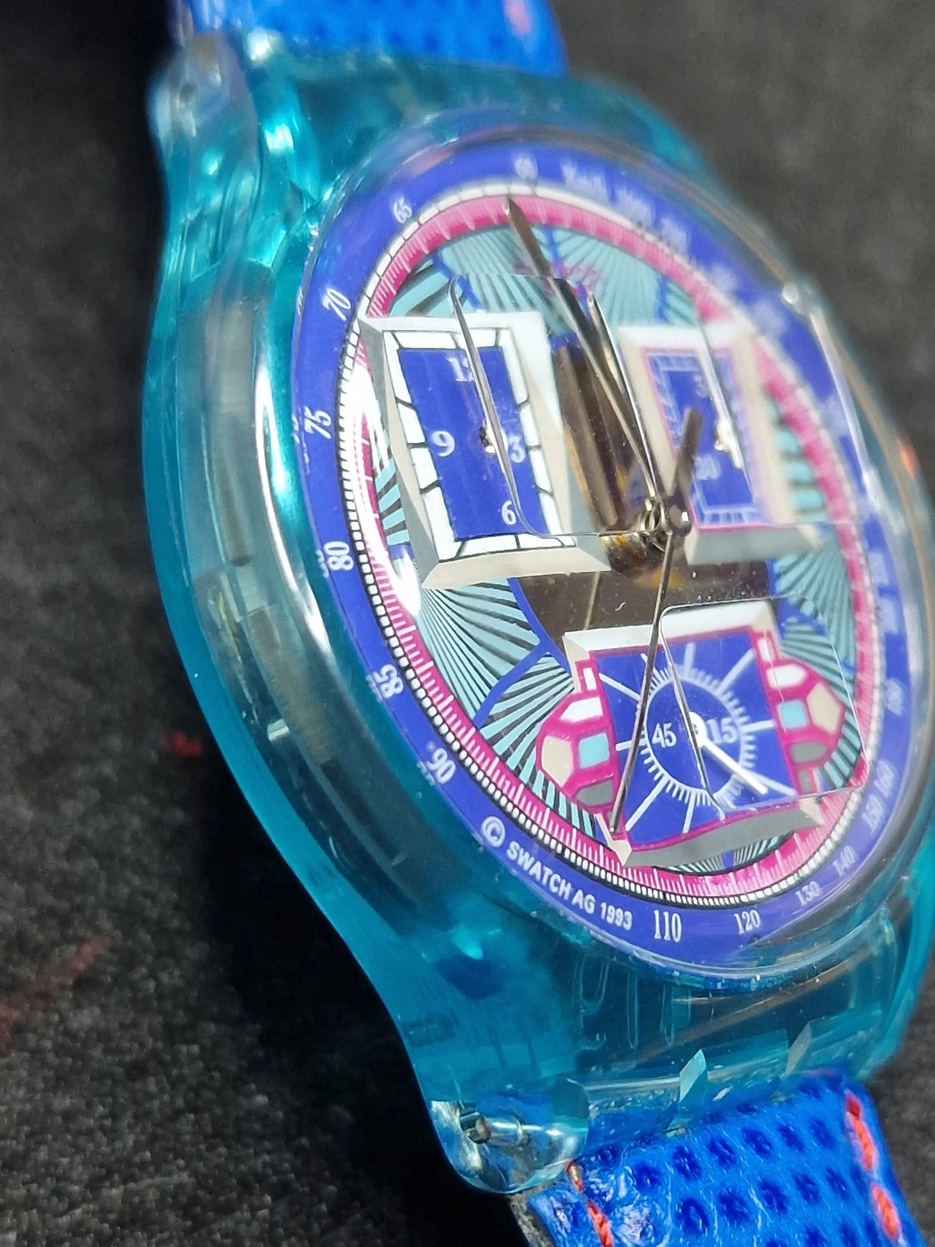 ⏱️ Swatch Chrono SCN112 "Echodeco" (1994) – Rare Blue Edition - 3