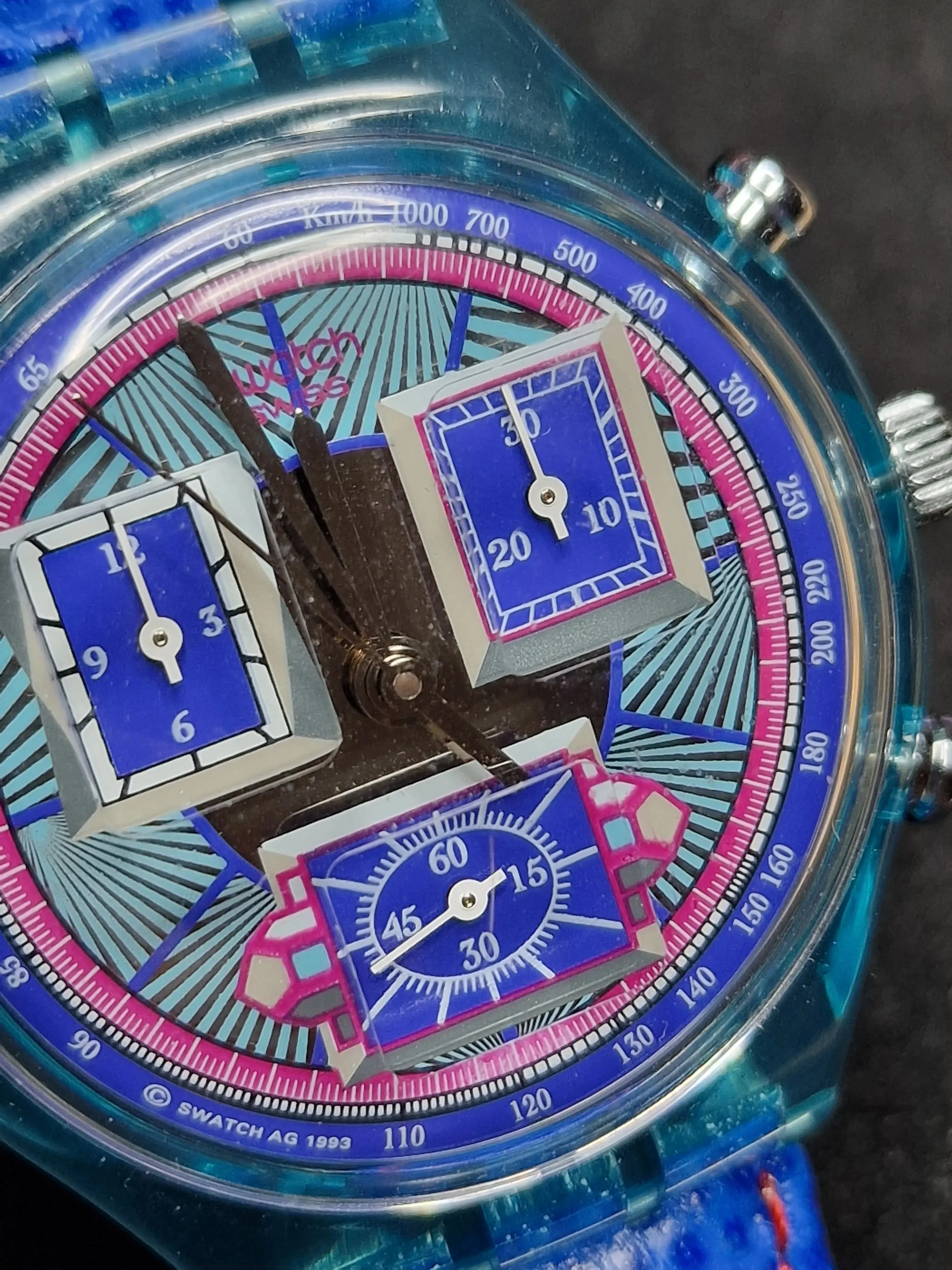 ⏱️ Swatch Chrono SCN112 "Echodeco" (1994) – Rare Blue Edition - 5
