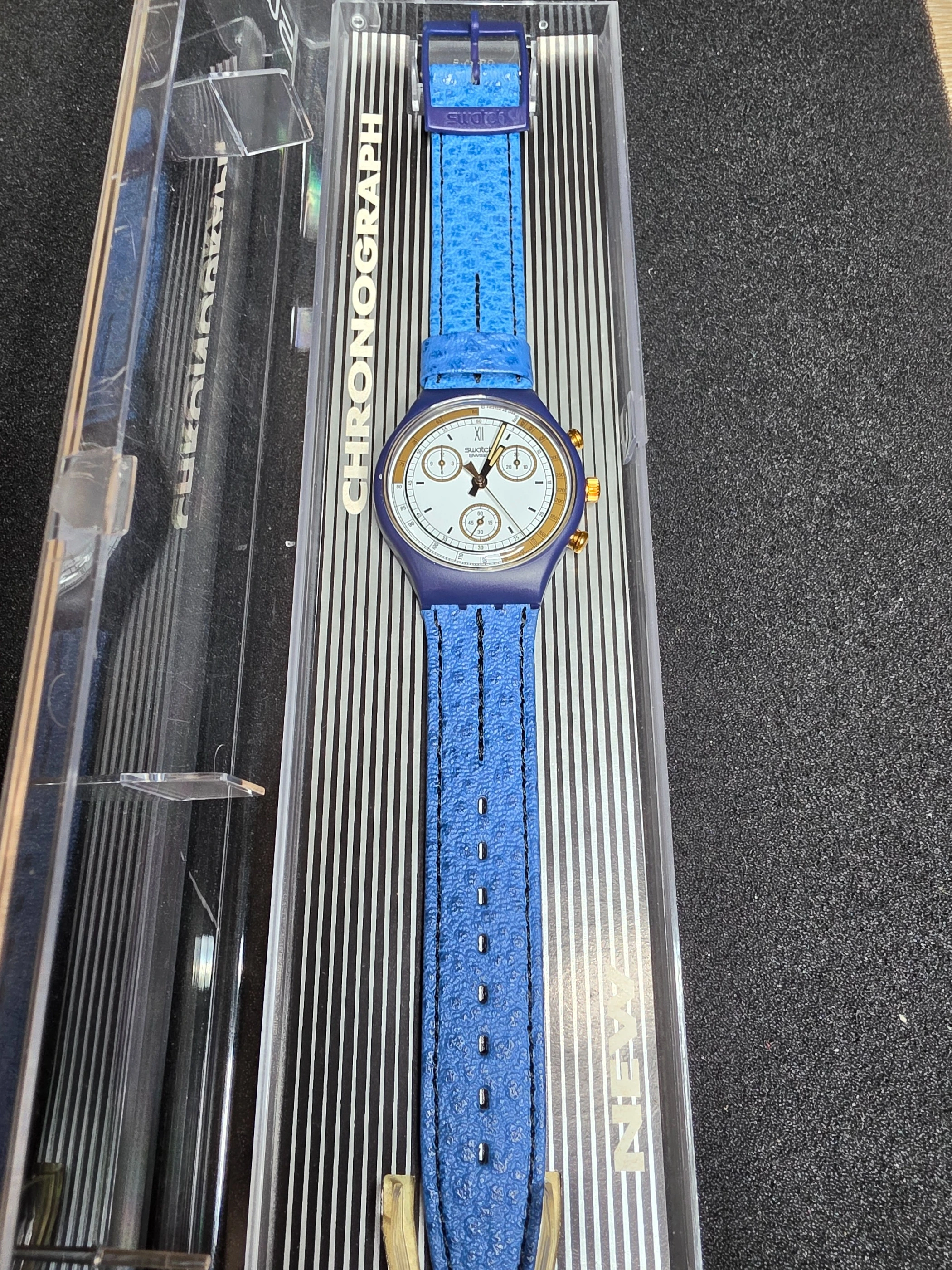 Swatch Chrono Skipper SCN100 – 1990 – NOS – Blue Dial – view 2