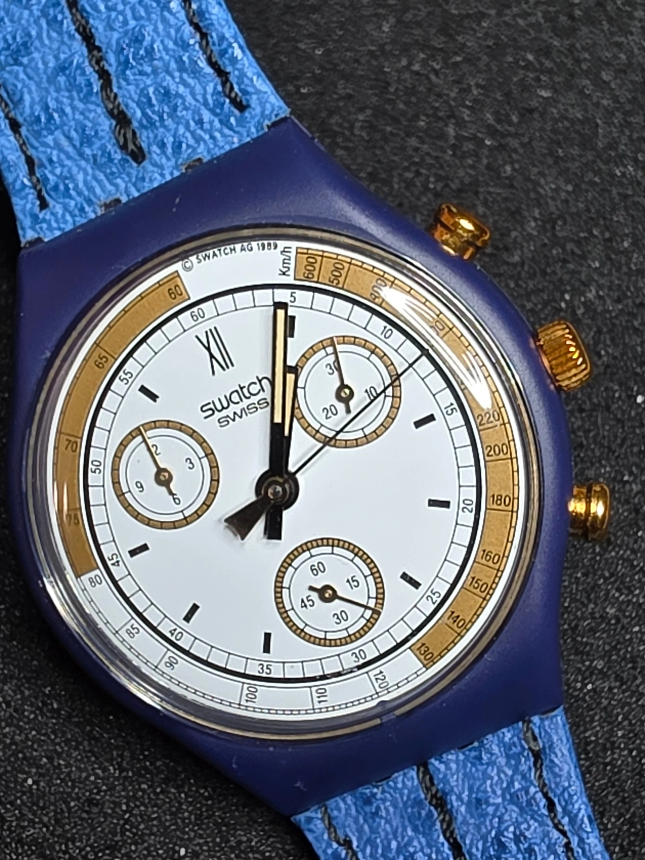 Swatch Chrono Skipper SCN100 – 1990 – NOS – Blue Dial – view 4