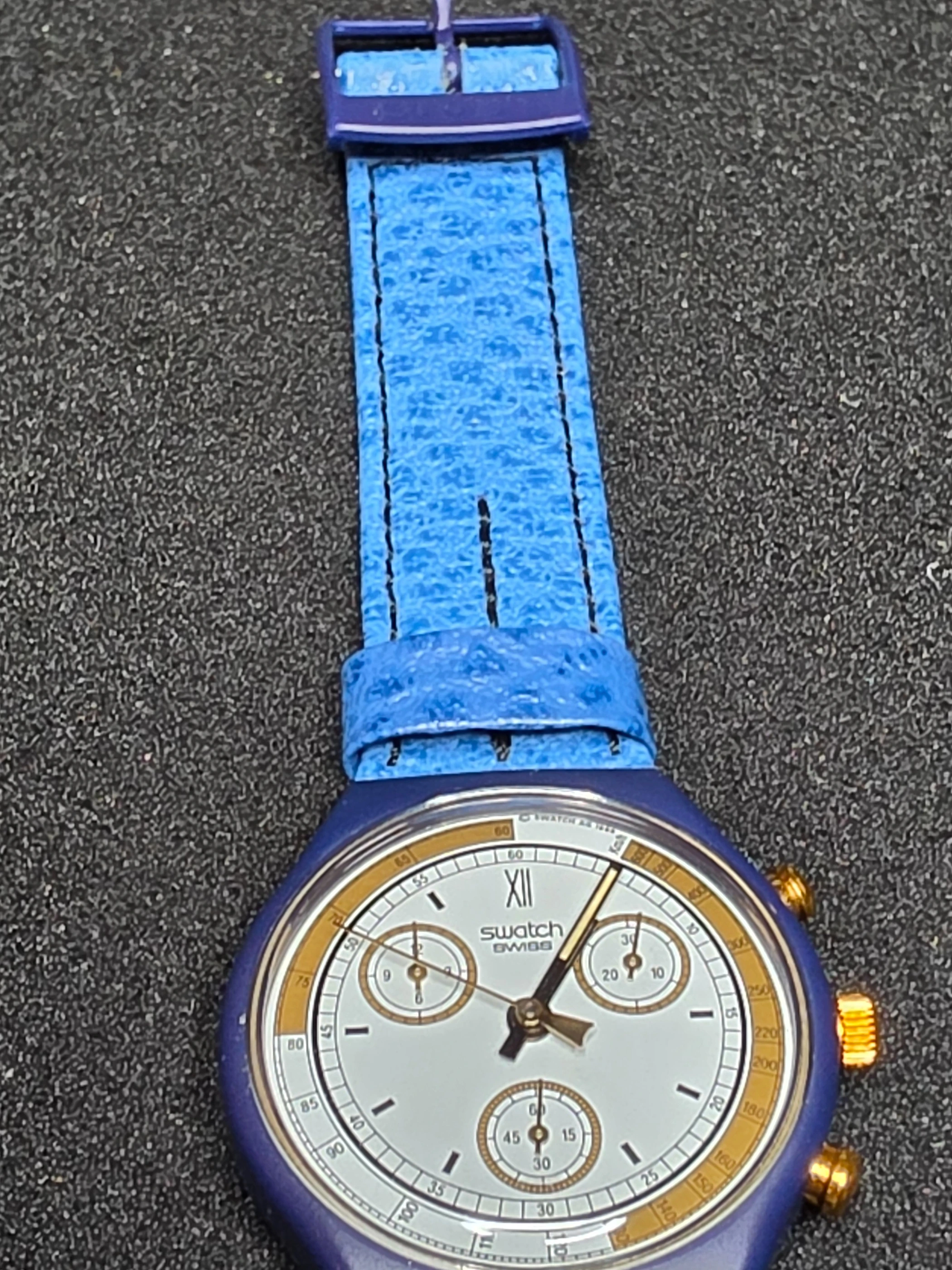 Swatch Chrono Skipper SCN100 – 1990 – NOS – Blue Dial – view 9