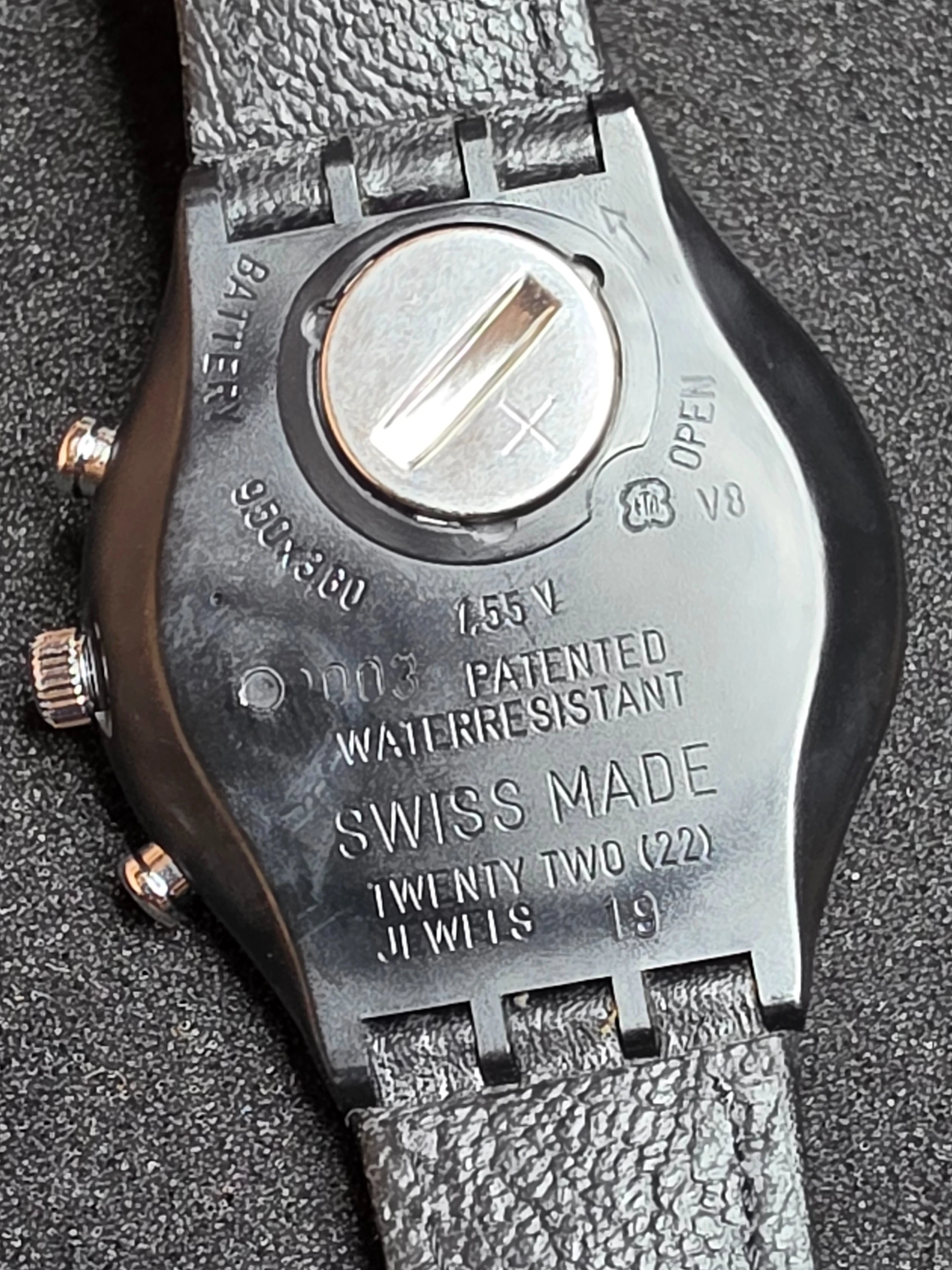 Swatch Chrono Wall Street SCB106 – 1991 – NOS – Black Dial – view 8