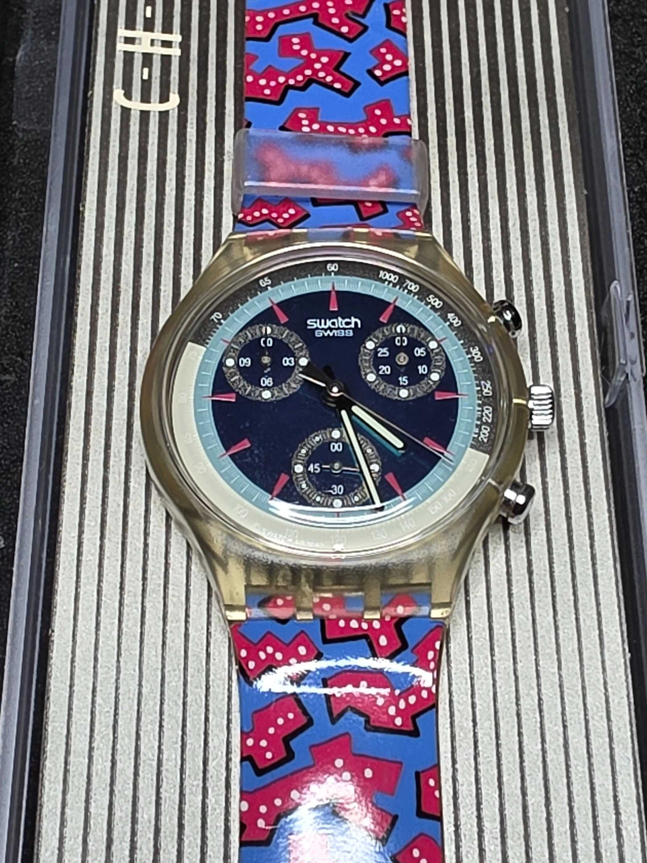 Swatch Chrono Wild Card SCK100 – 1993 – NOS – Unique Strap