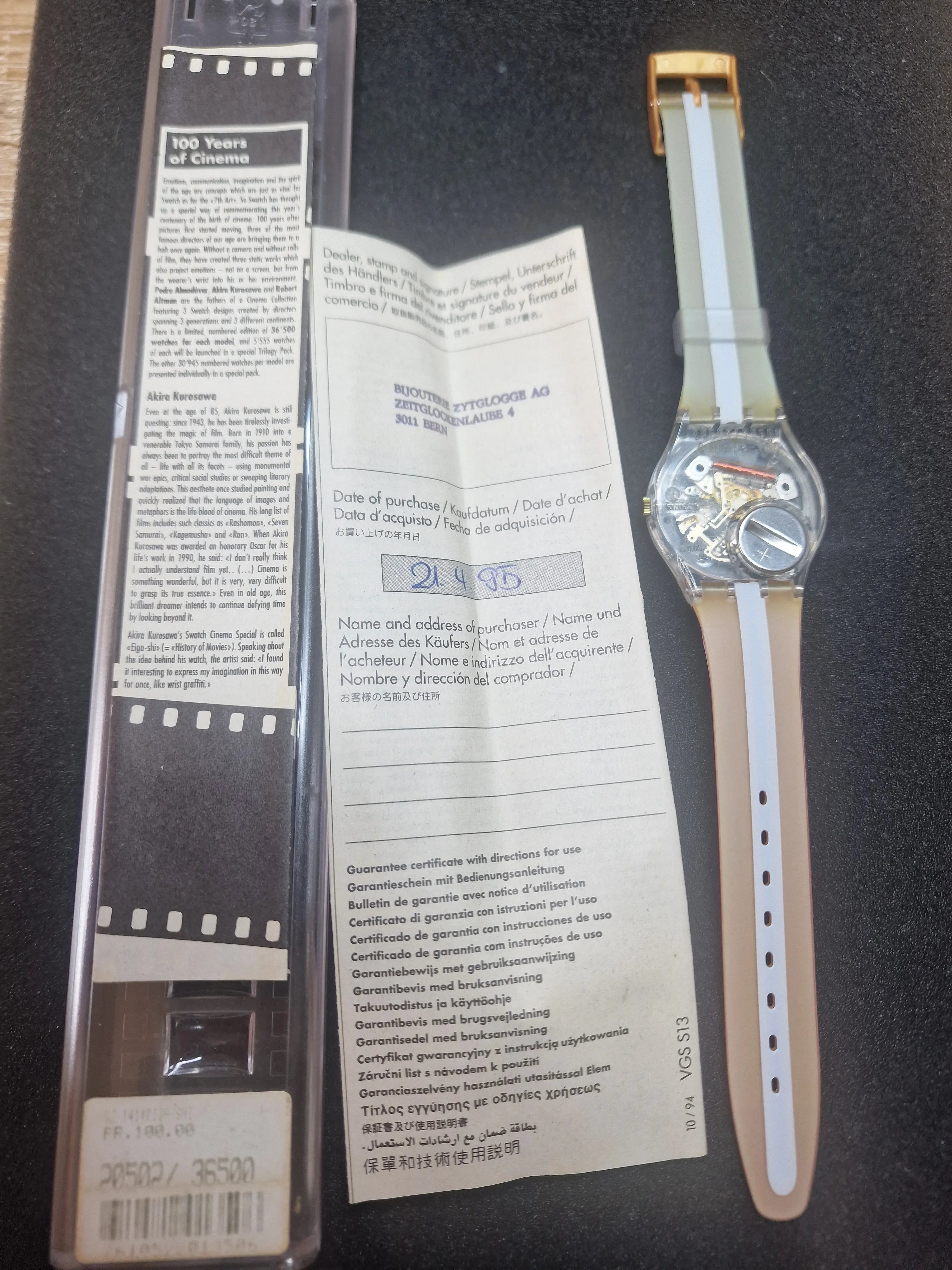 Swatch Gent SCK400 "100 Years of Cinema – Eiga Shi" Akira Kurosawa Limited Edition (1995) 4