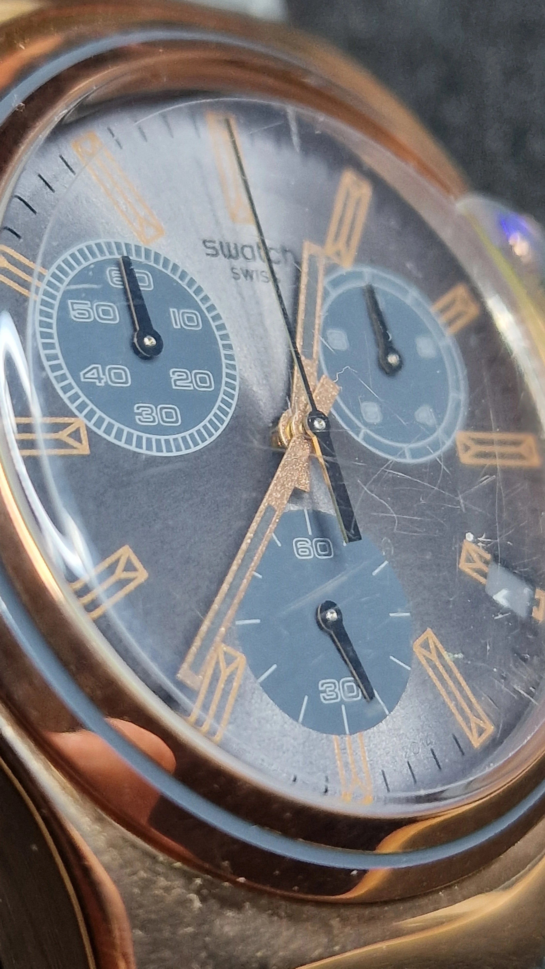 Swatch Irony Chrono YCG411 “Gris en Rose” (AG 2014) Rose-Gold Steel + Elegant Grey Dial - 10