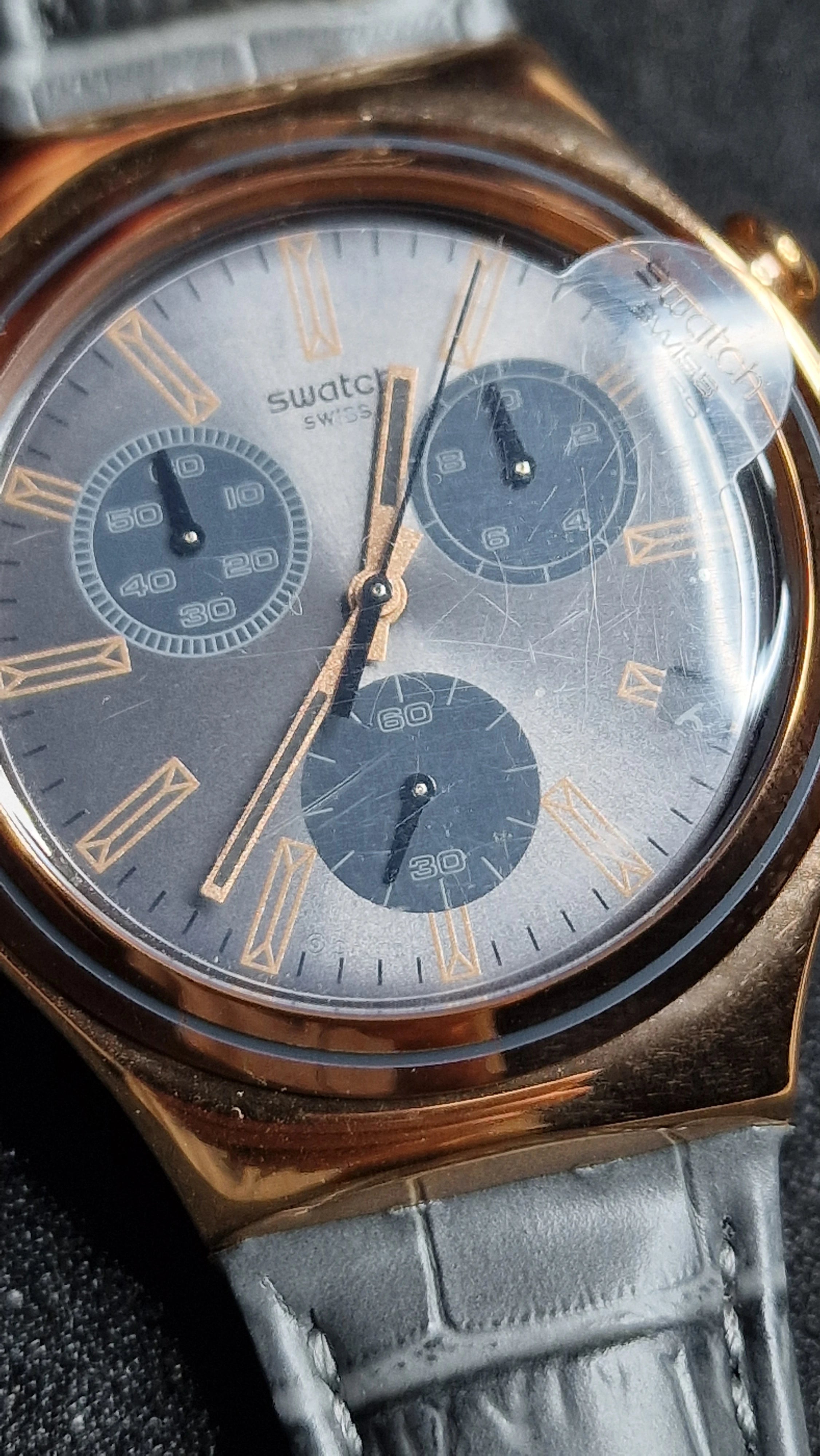 Swatch Irony Chrono YCG411 “Gris en Rose” (AG 2014) Rose-Gold Steel + Elegant Grey Dial - 11
