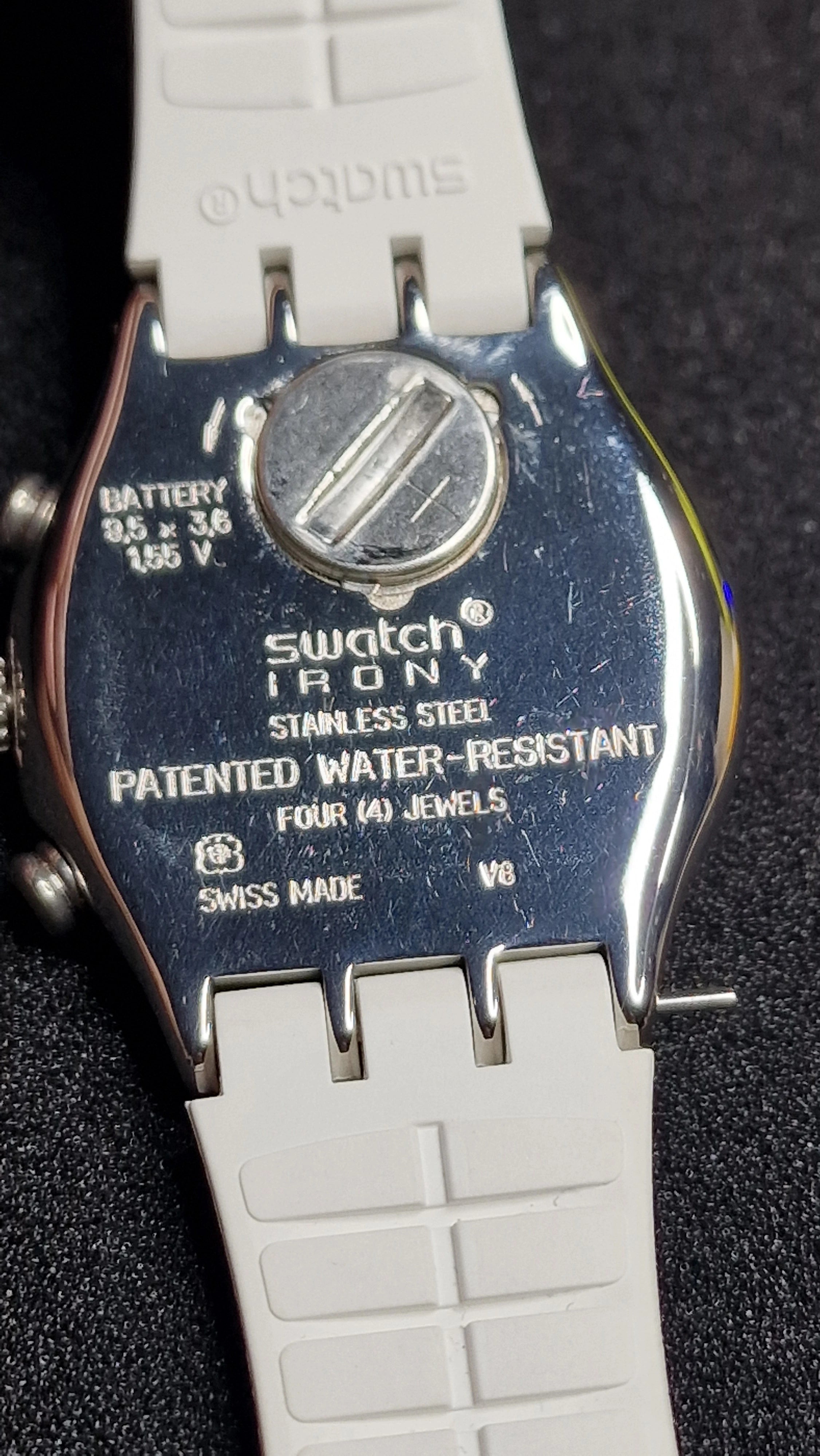 Swatch Irony Chrono YCS584 “Travel Chic” (AG 2014) – Clean silver dial + blue chrono hand - 4