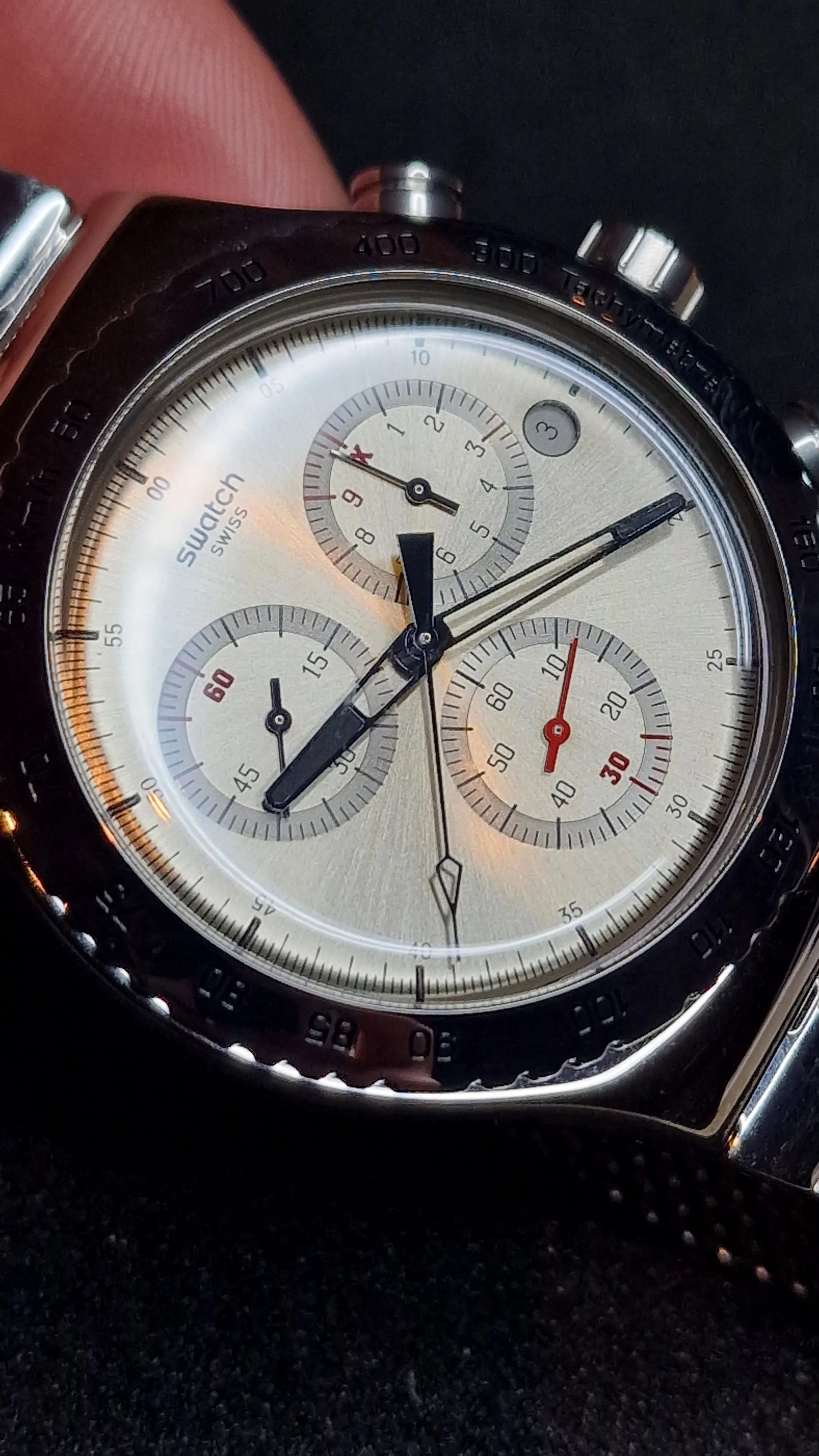 ⏱ Swatch Irony Chrono YVS405G – “Silverisch” 5