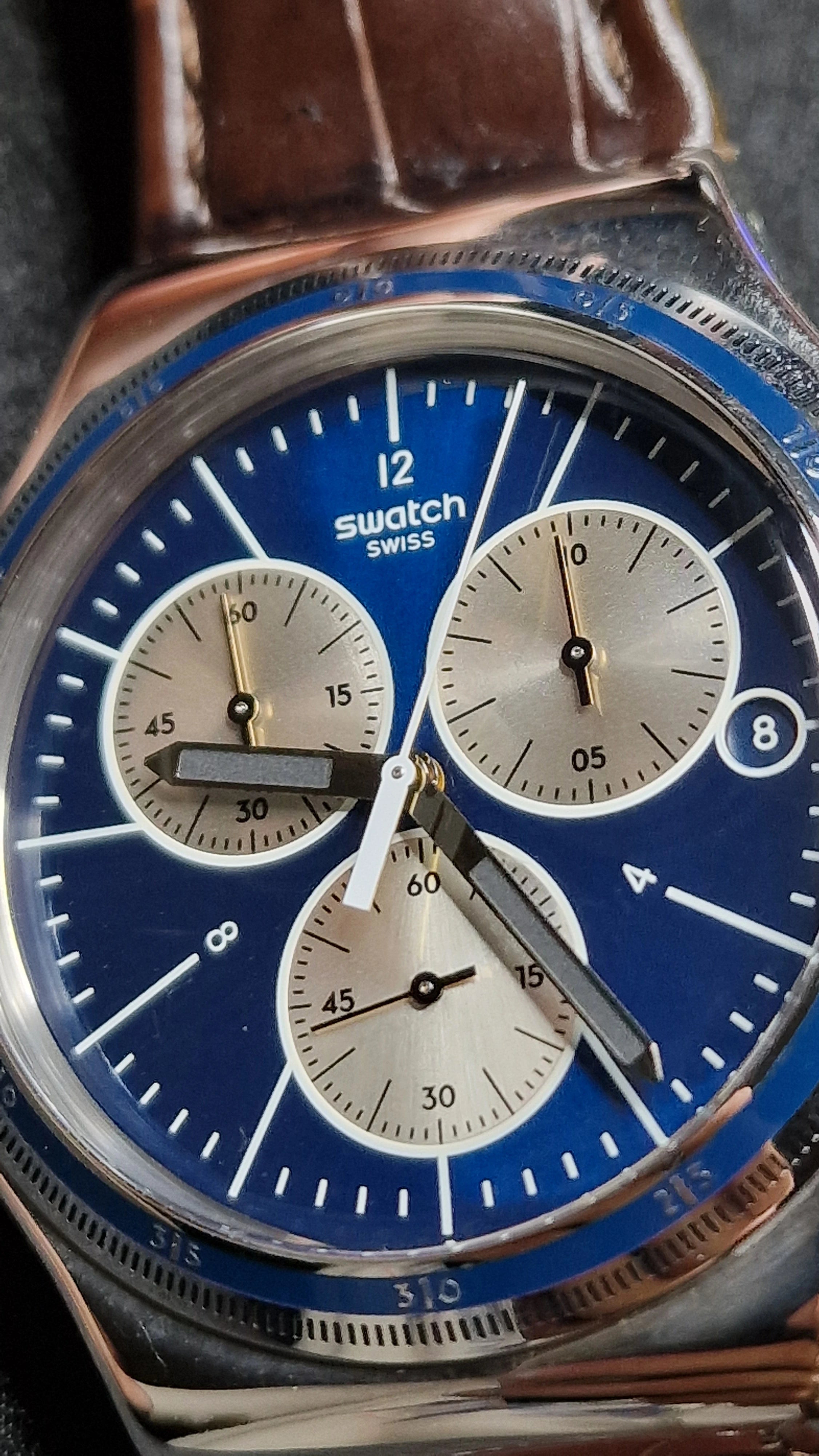 Swatch Irony Chrono YVS410C “London” (AG 2013) – Blue Dial + Strong Lume - 8