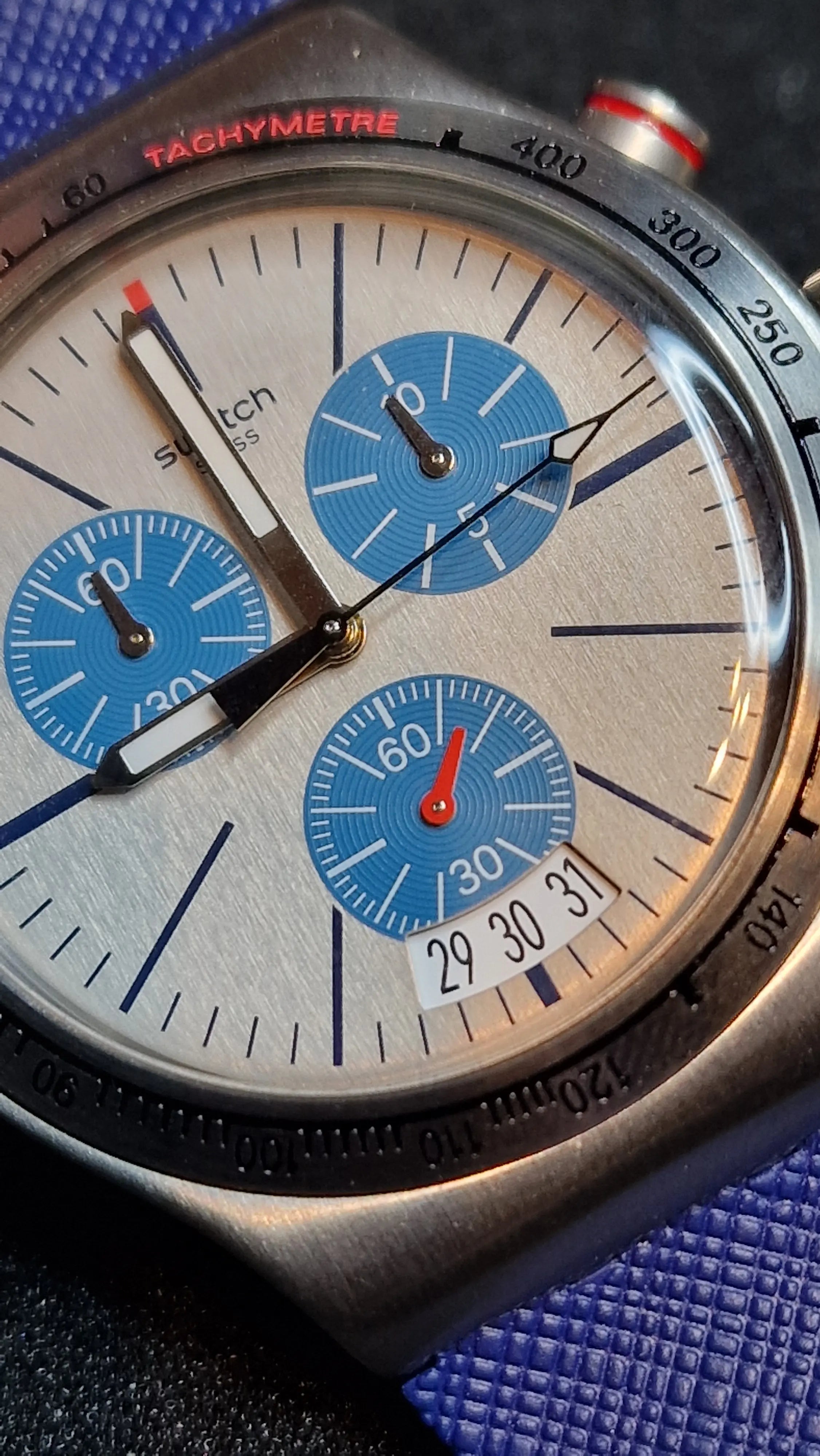 Swatch Irony Chrono YVS435 “Blau Me On” – 44mm – Swiss Made Icon - 10