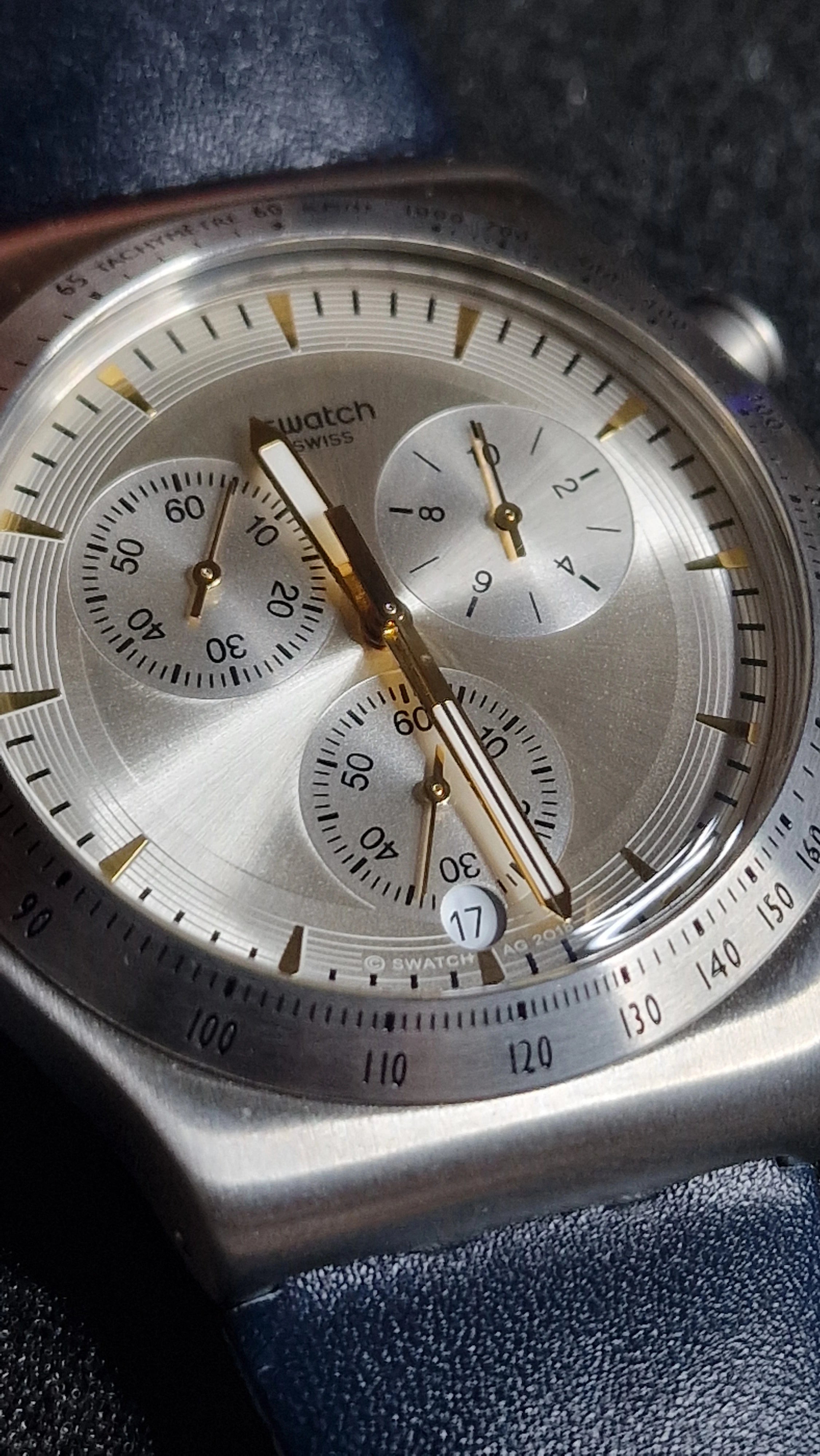Swatch Irony Chrono YVS460 “Dakmeblue” (2018) – Blue Strap - 3