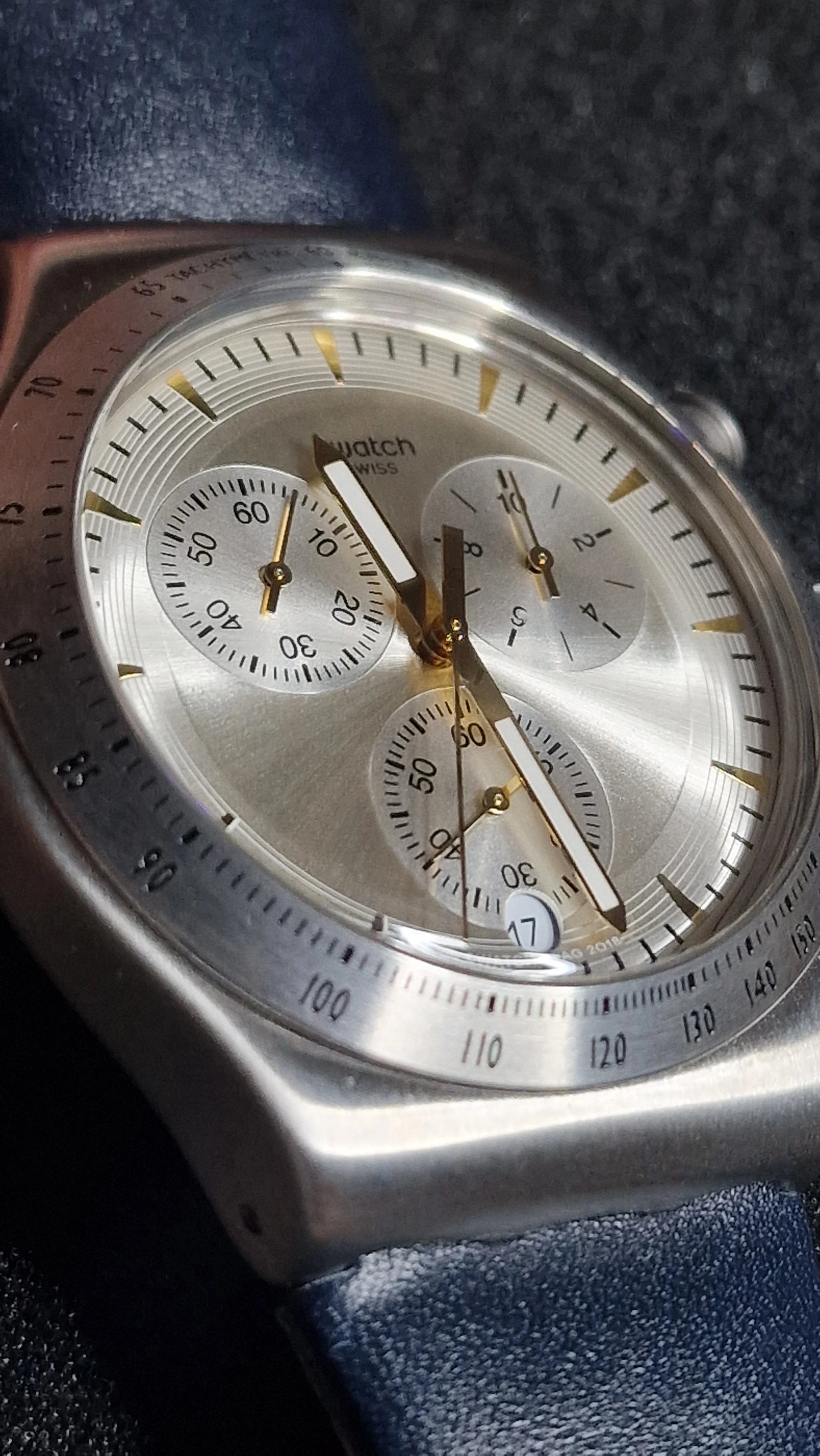 Swatch Irony Chrono YVS460 “Dakmeblue” (2018) – Blue Strap - 4