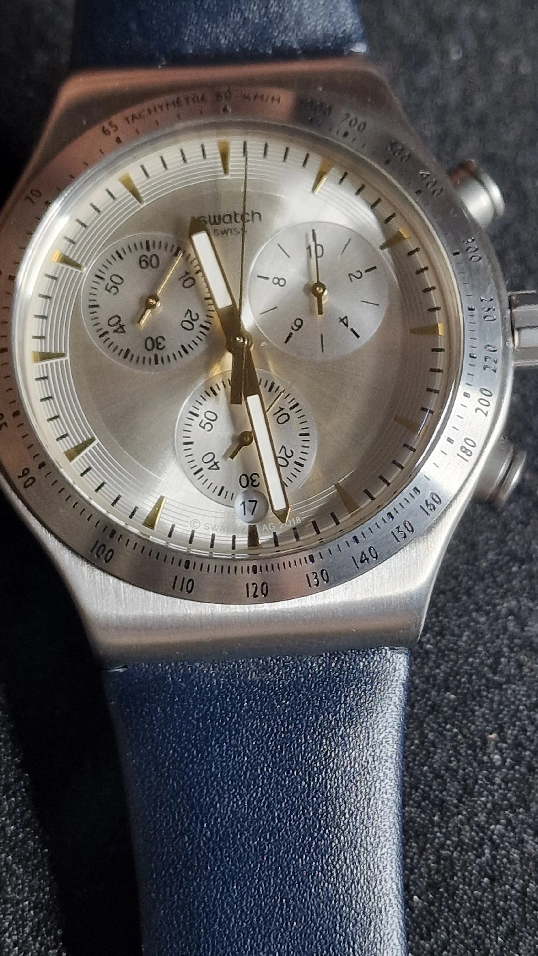 Swatch Irony Chrono YVS460 “Dakmeblue” (2018) – Blue Strap - 10