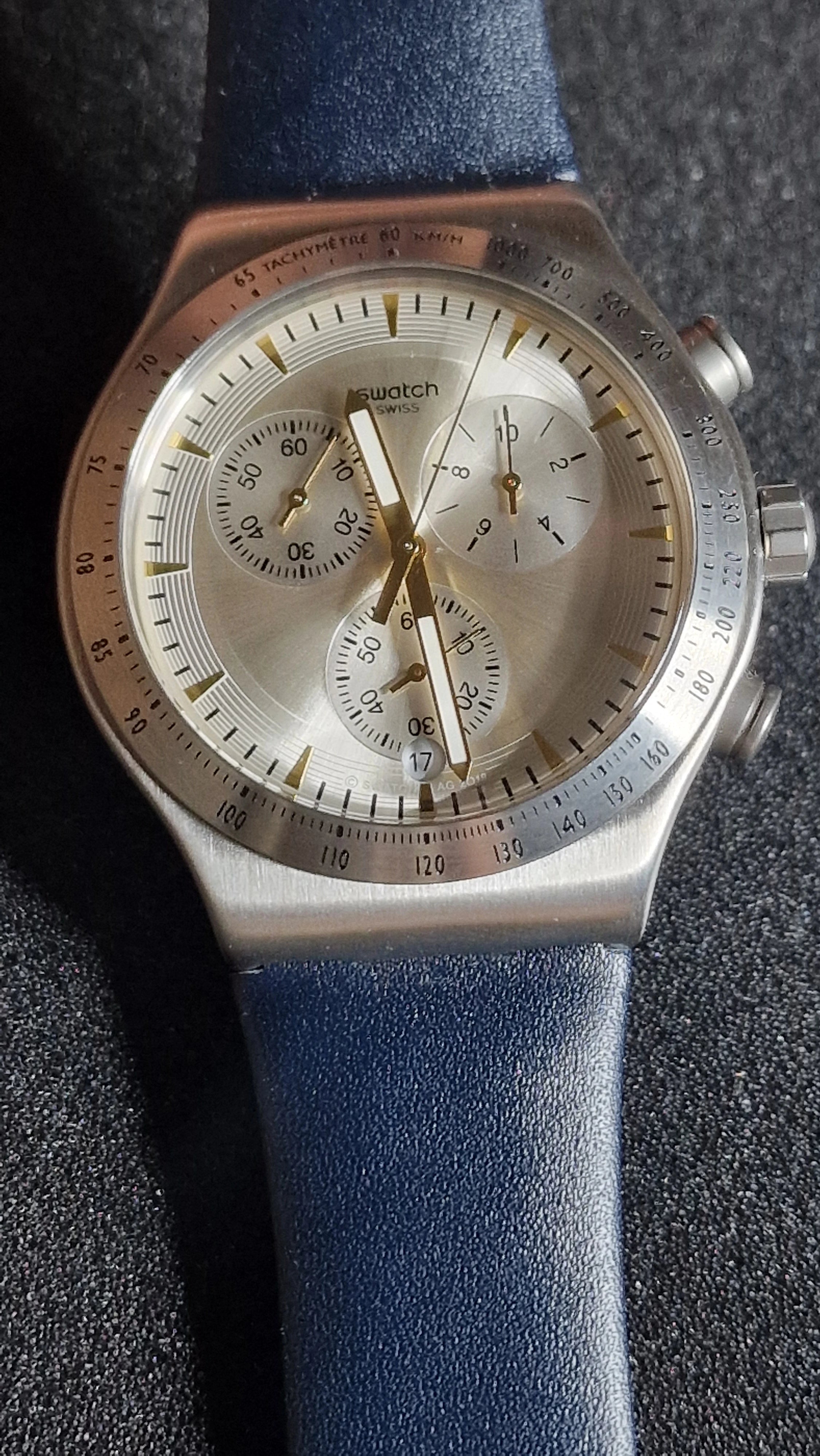 Swatch Irony Chrono YVS460 “Dakmeblue” (2018) – Blue Strap - 11