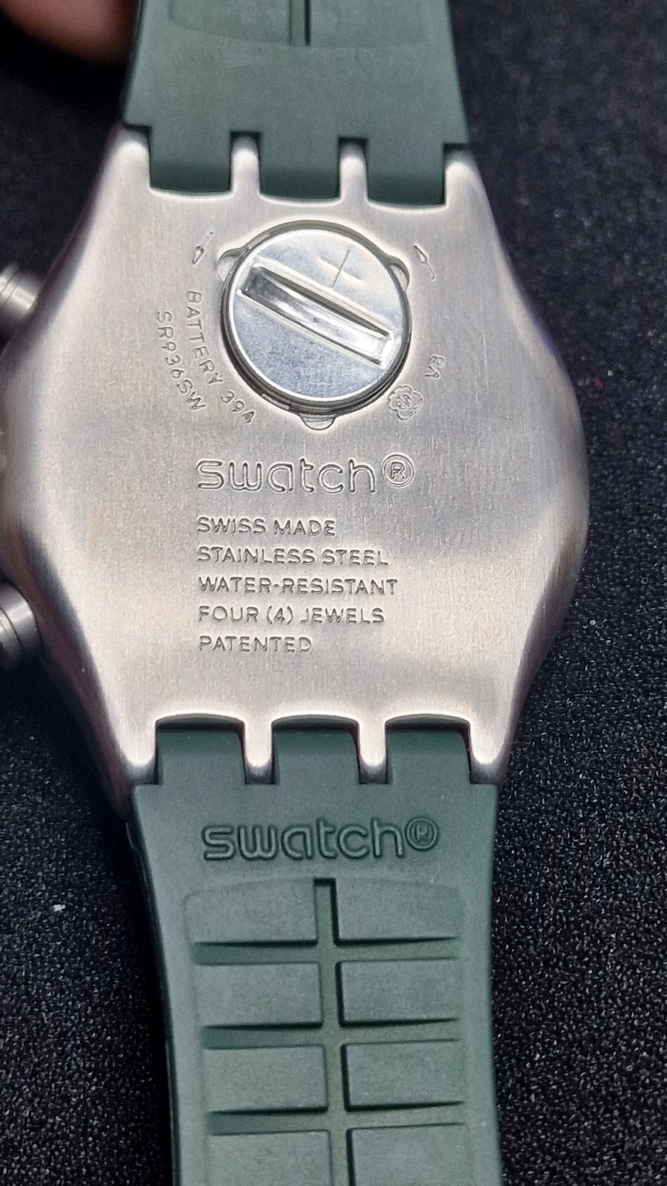 Swatch Irony Chrono YVS462 “Forest Grid” (AG2019) – Green/Orange – Swiss Made - 6