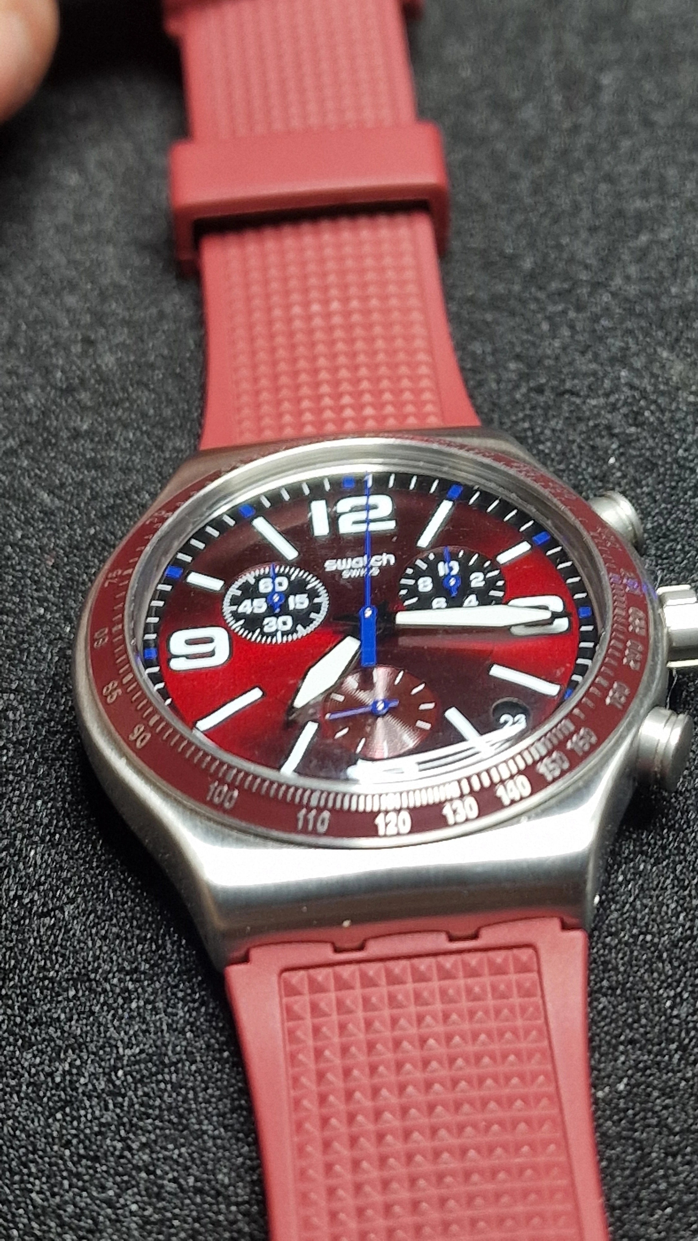 ⏱ Swatch Irony Chrono YVS464 “Wine Grid” (AG2019) - 2